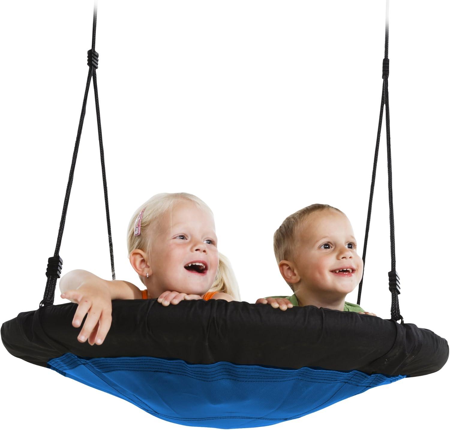 Swing-N-Slide  40" Nest Swing - Blue with Black Ropes - 40" L x 40" W x 70" H