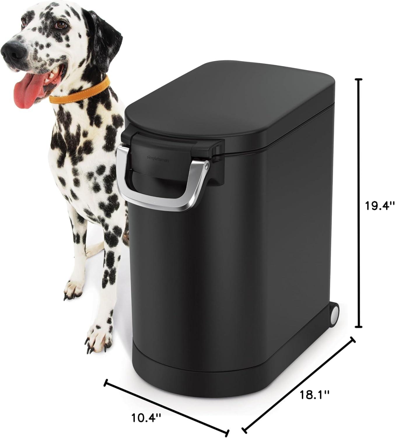 simplehuman Pet Food Storage Container Stainless Steel for Dog Food, Cat Food, and Bird Feed