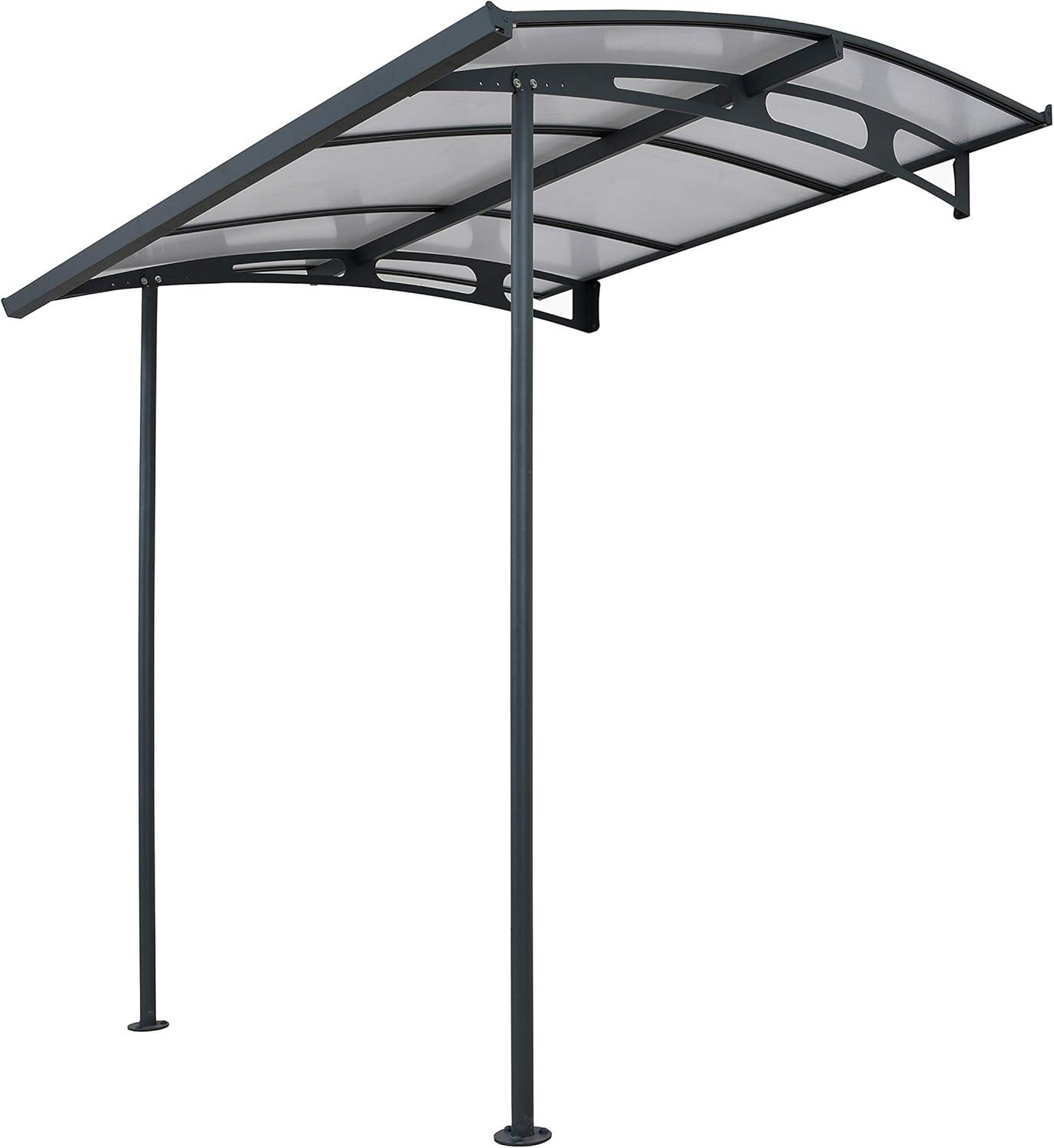 Palram - Canopia Vega 79.7'' W x 96.3'' D Acrylic Glass Gray Cover Stationary Patio Awning