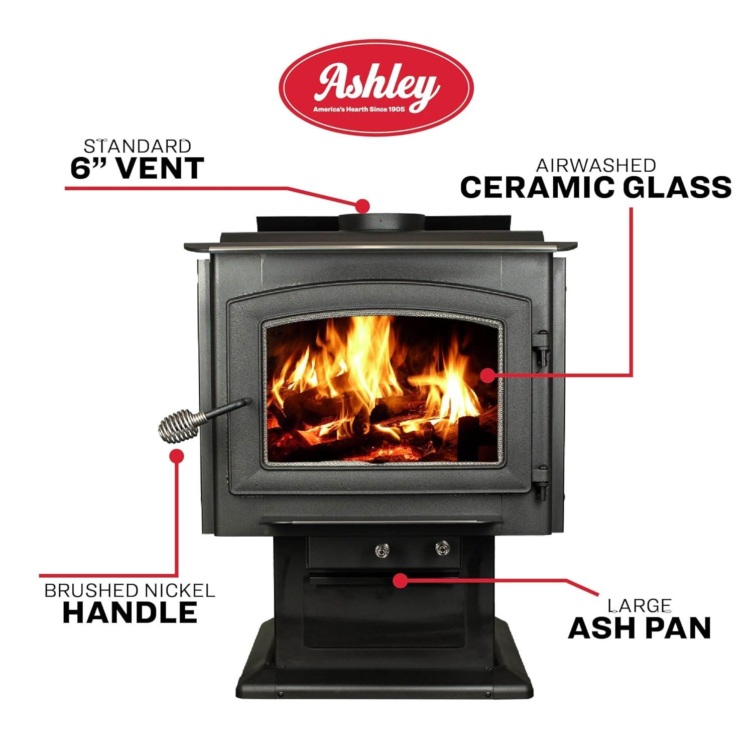 Ashley Hearth 3200 Square Feet Direct Vent Freestanding Wood Burning Stove with Blower
