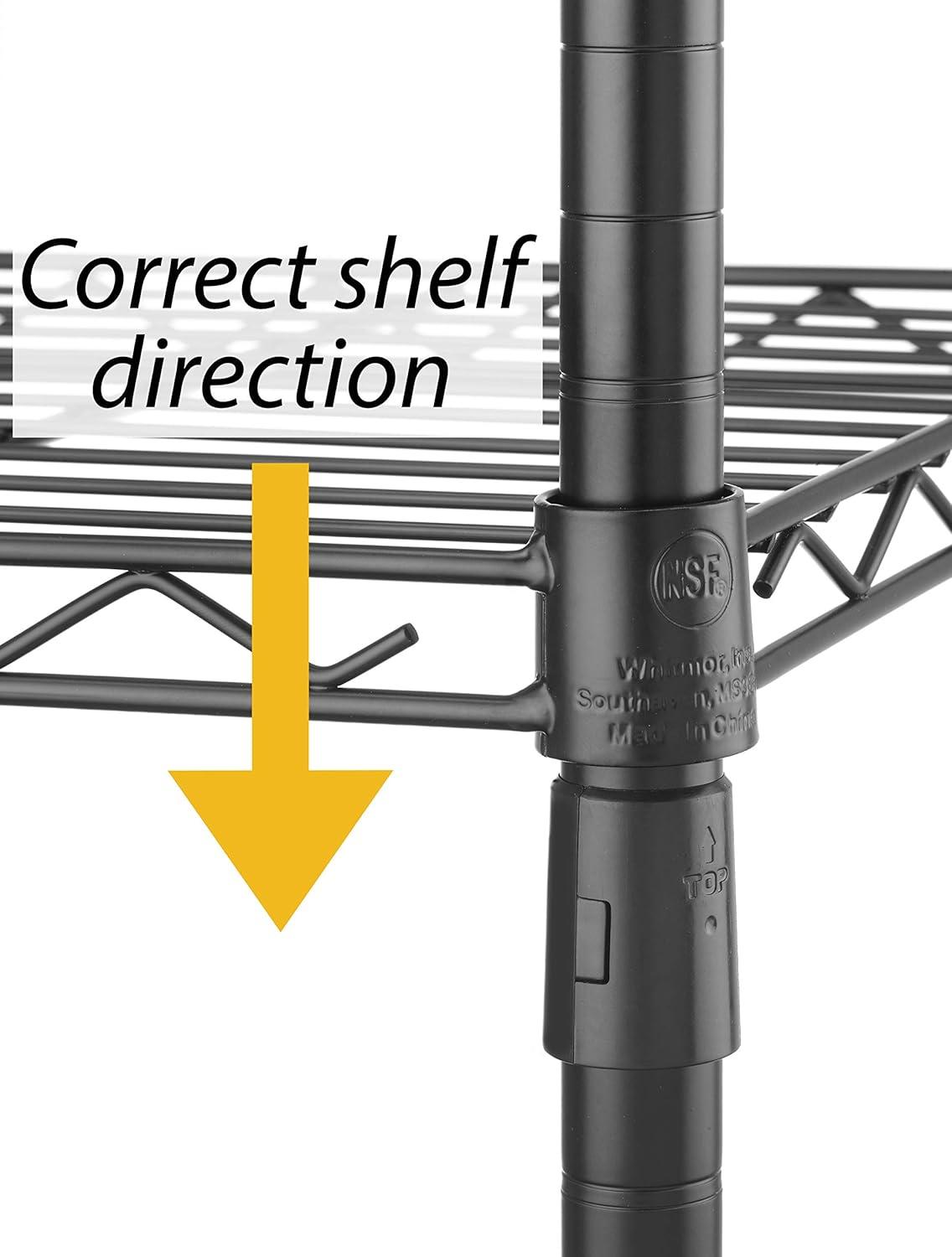 Whitmor Supreme 3 Tier Wire Shelving Black, 350 lb Capacity