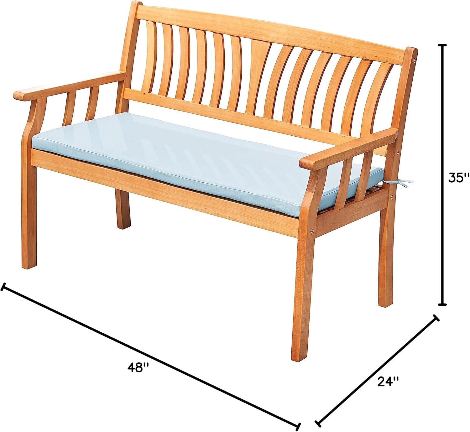 Kapalua Honey Eucalyptus Wooden Outdoor Garden Bench with Cushion