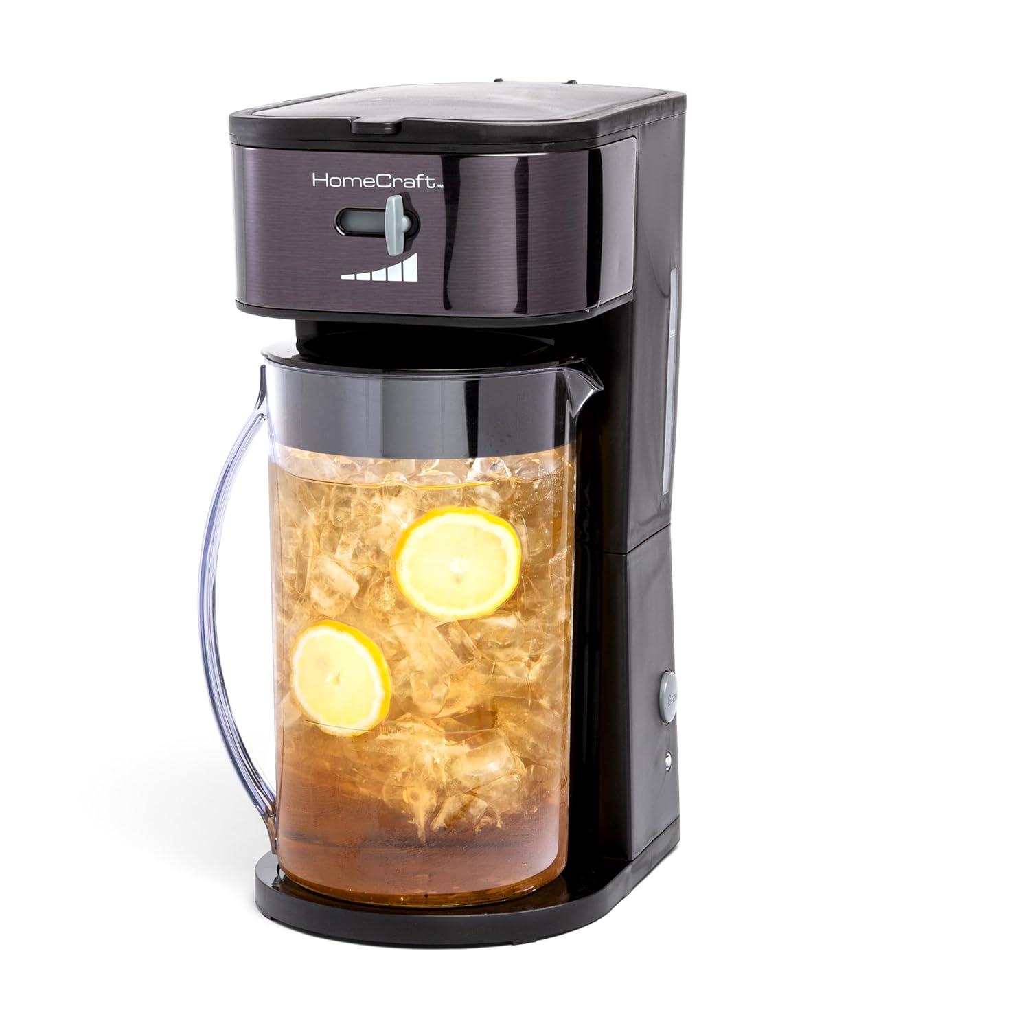 HomeCraft HCIT3BS 3-Quart Black Stainless Steel Café' Ice Iced Coffee and Tea Brewing System