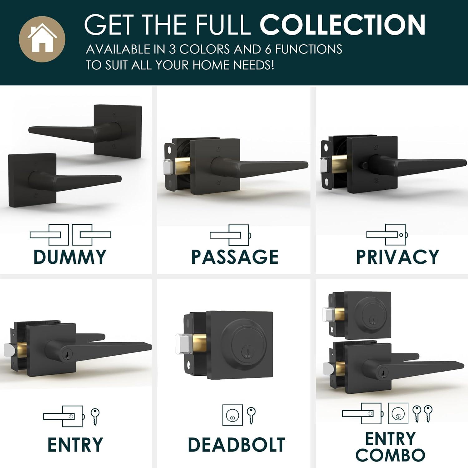 Mega Handles Schein Door Lever for Closet and French Doors I Non-Turning Screws Included