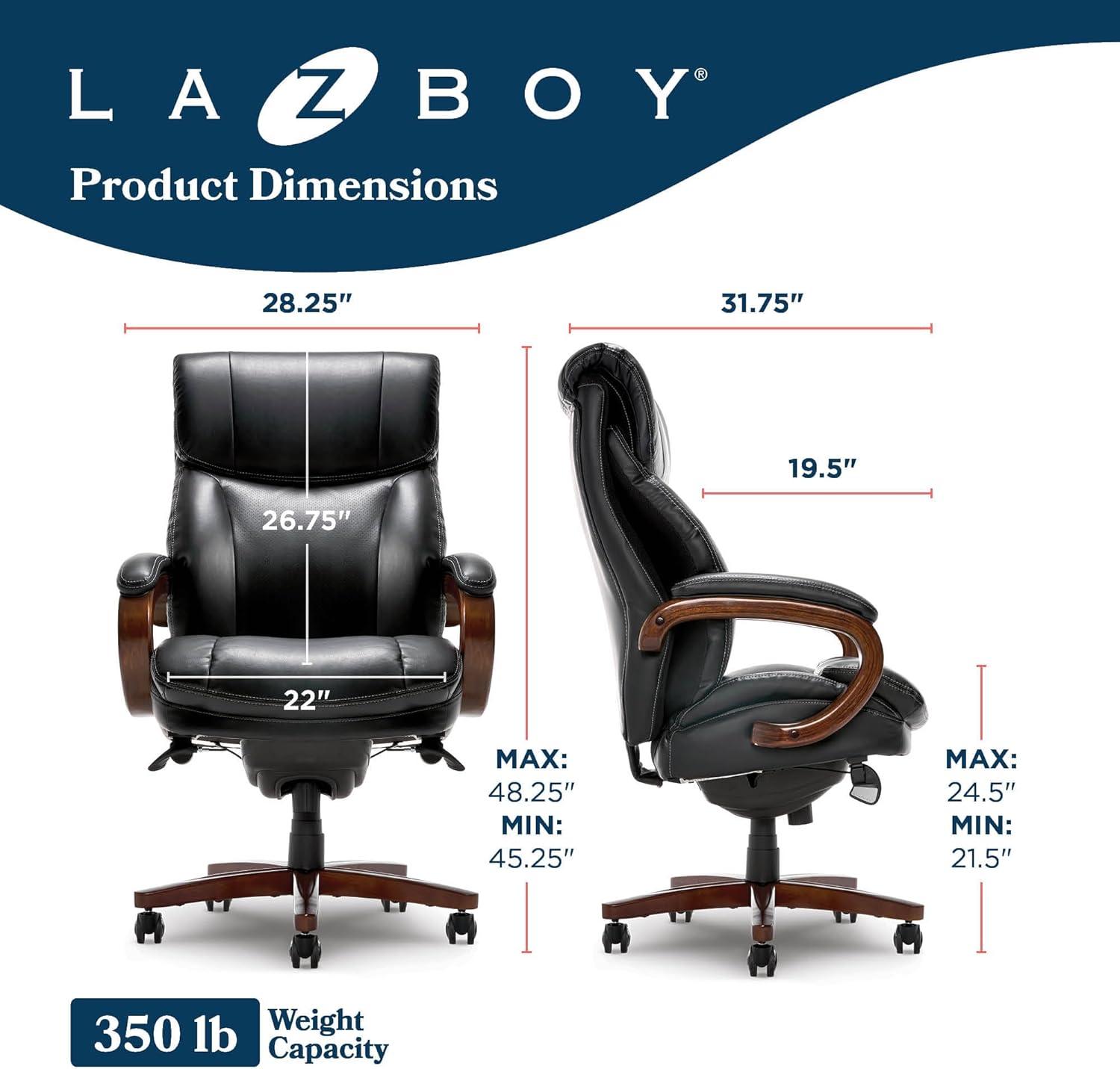 La-Z-Boy Trafford Big and Tall Executive Ergonomic Office Chair with AIR Lumbar Technology