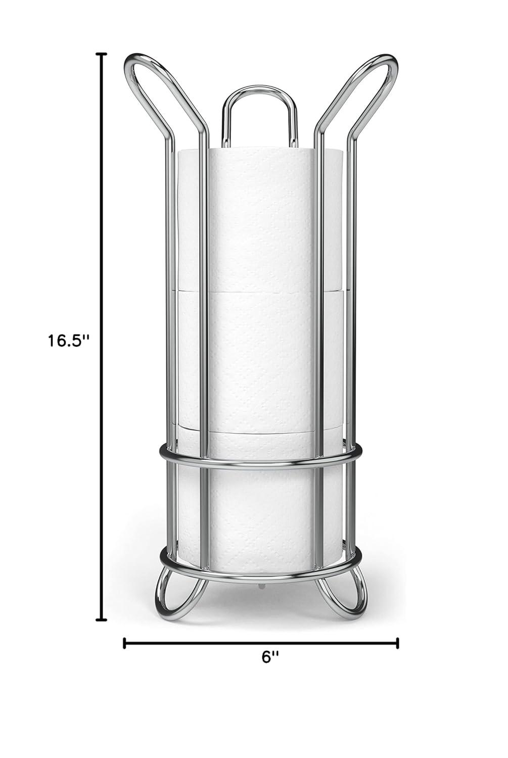 BROOKSTONE, Bronze Toilet Paper Holder, Freestanding Bathroom Tissue Organizer, Minimalistic Storage Solution, Modern & Stylish Design [Holds MEGA Rolls]