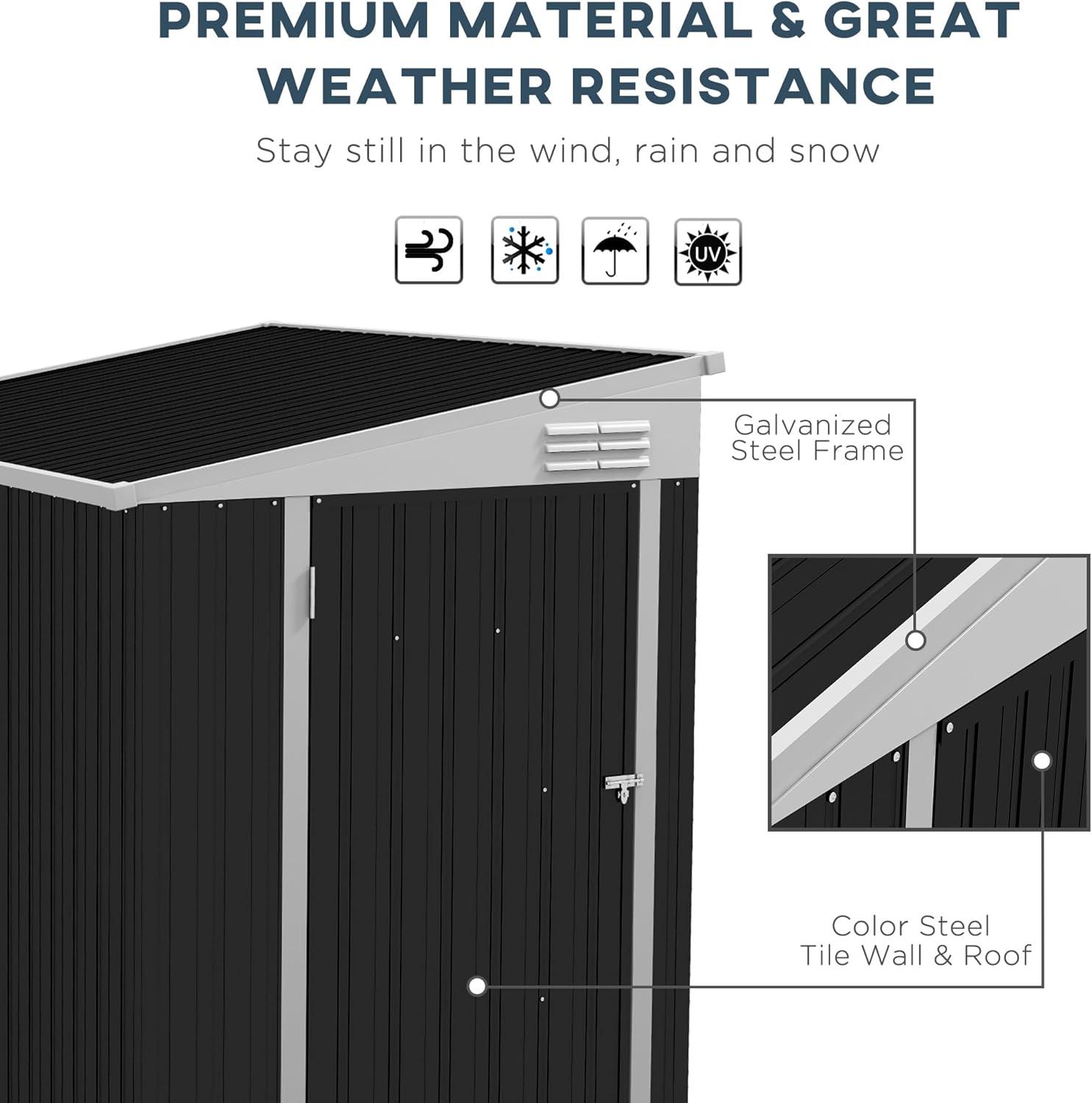 Outsunny Metal Lean-to Storage Shed