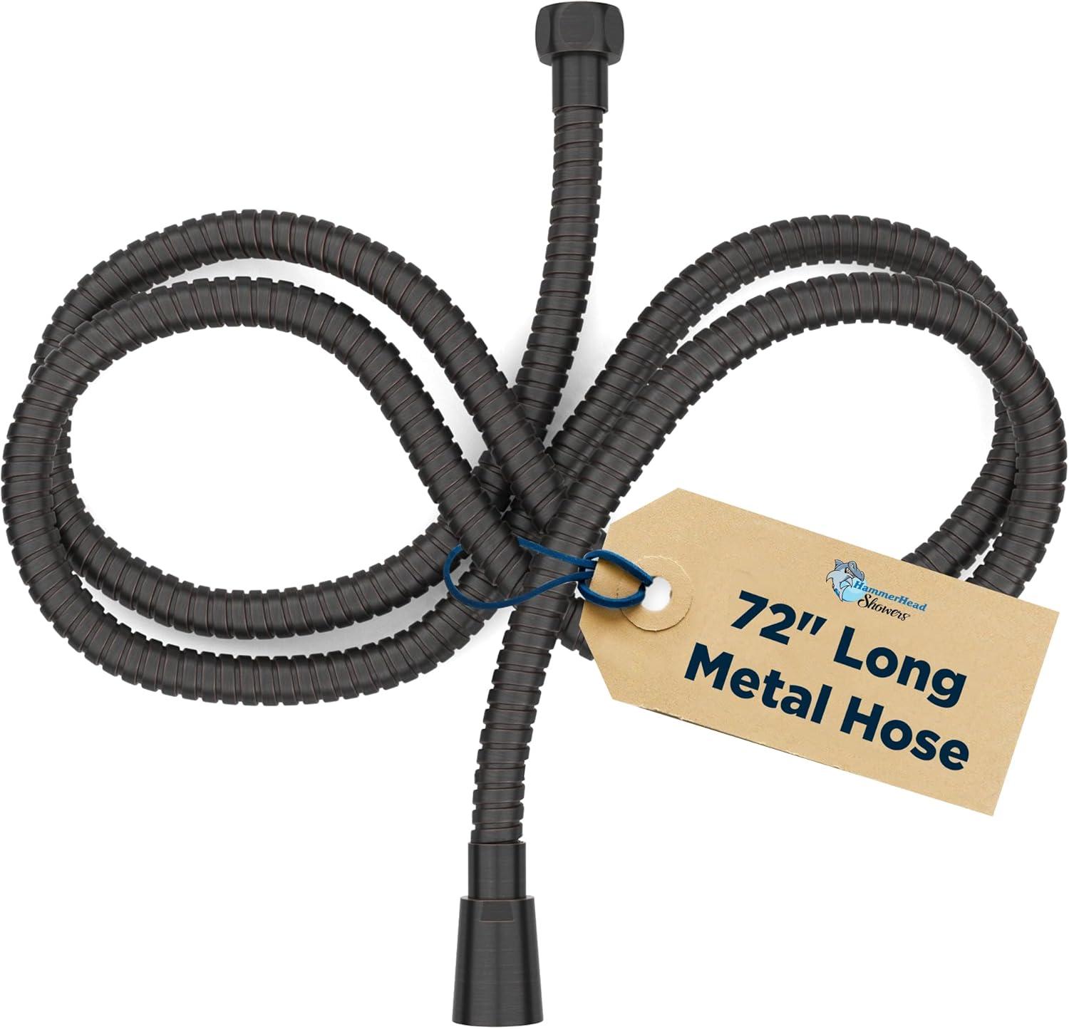 HammerHead Showers® ALL METAL Shower Hose Attachment for Shower Head OIL RUBBED BRONZE – Shower Hose Extra Long - 72 Inch Shower Hose – Universal Shower Hose Replacement Part for Hand Held Shower Hose