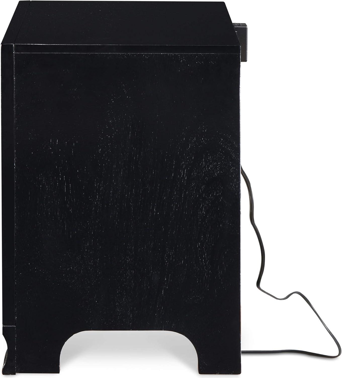 ClickDecor Edmond Wood 2-Drawer Nightstand with Charging Station