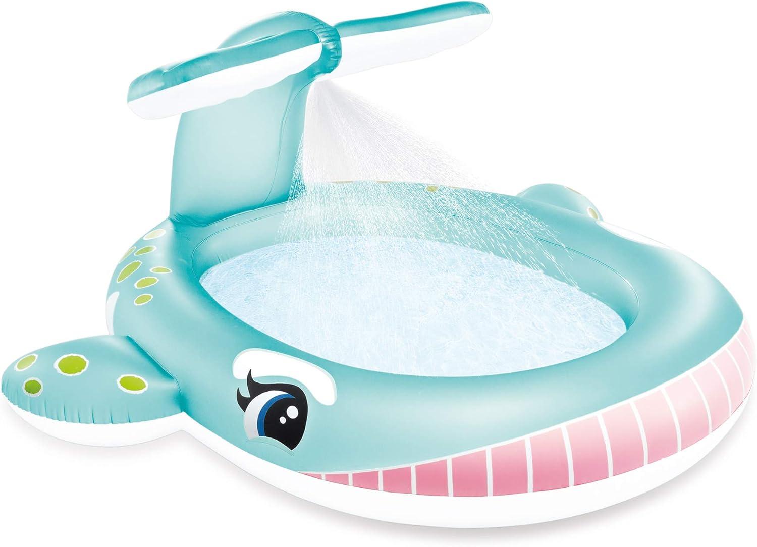 Intex Intex 57440EP 79" x 77" x 36" Inflatable Whale Spray Kiddie Pool for Kids 2+