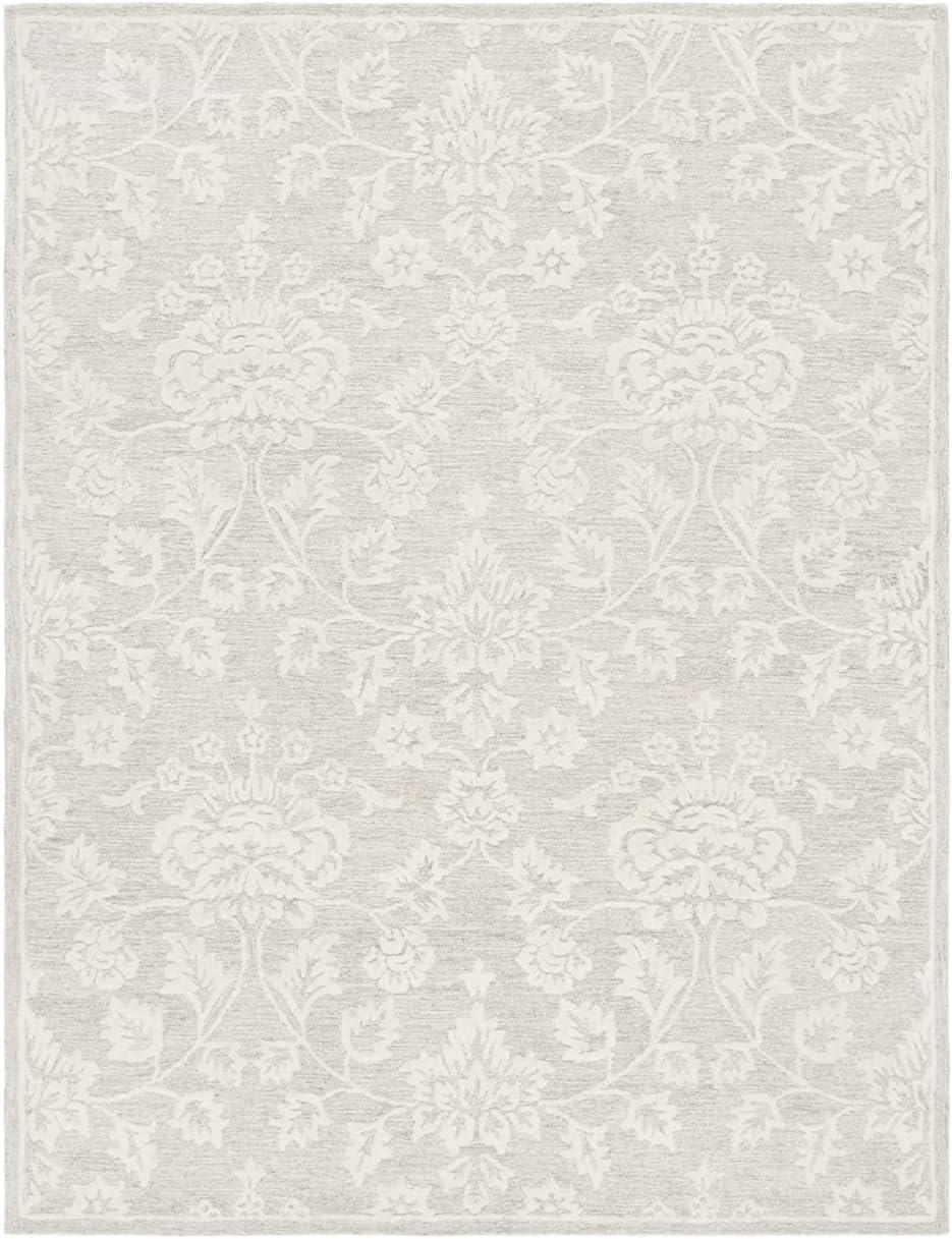 Ivory Hand-Tufted Wool and Viscose 8' x 10' Area Rug