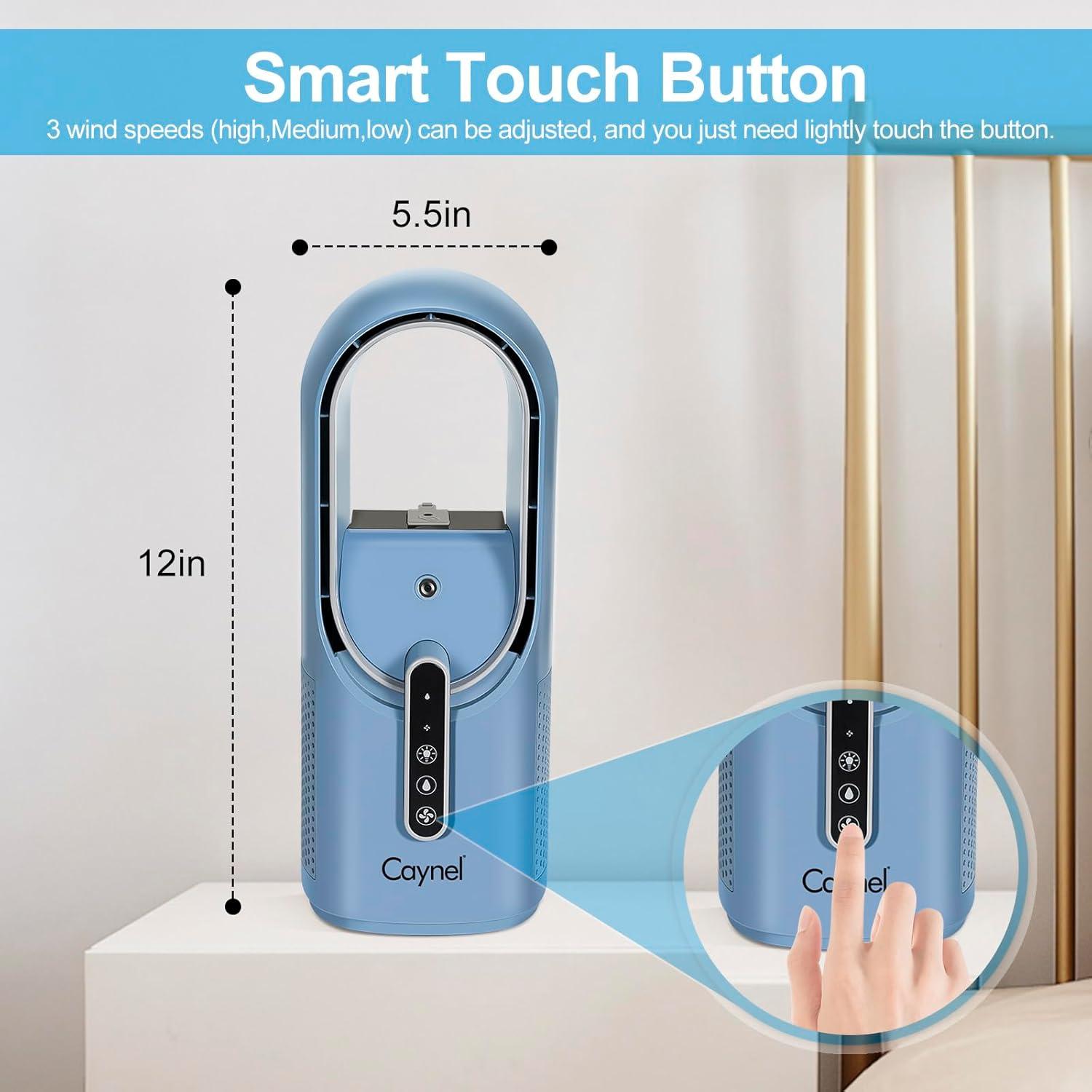 CAYNEL CAYNEL 11.8 Inch Portable Bladeless Desktop Personal Fan