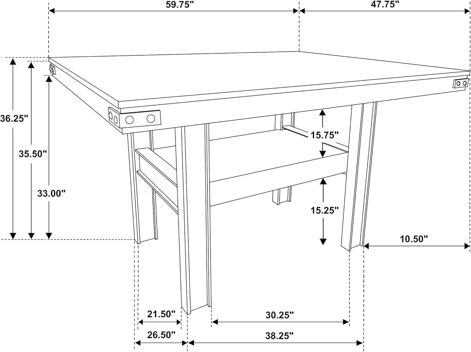 Patterson 60-Inch Counter Height Dining Table Mango Oak