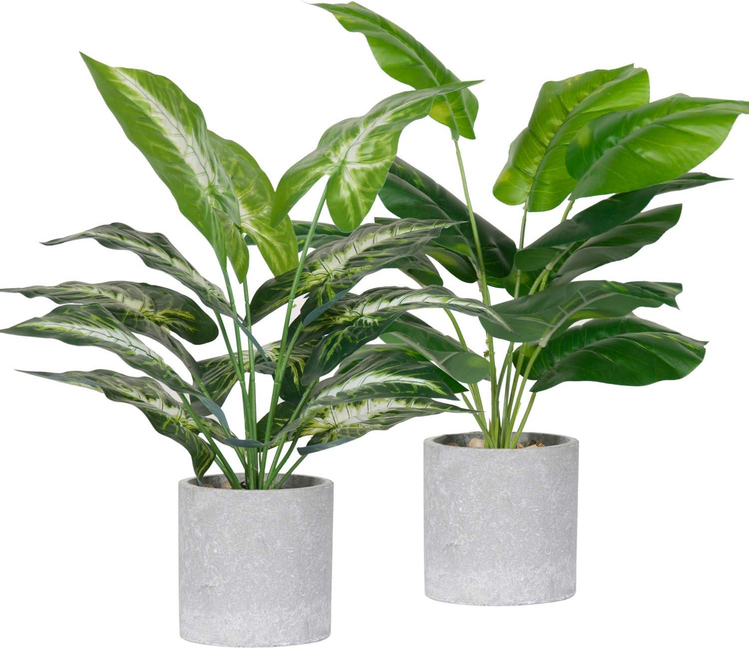 2 Pack Fake Plants Artificial Potted Faux Plants for Office Desk Home Farmhouse Decor