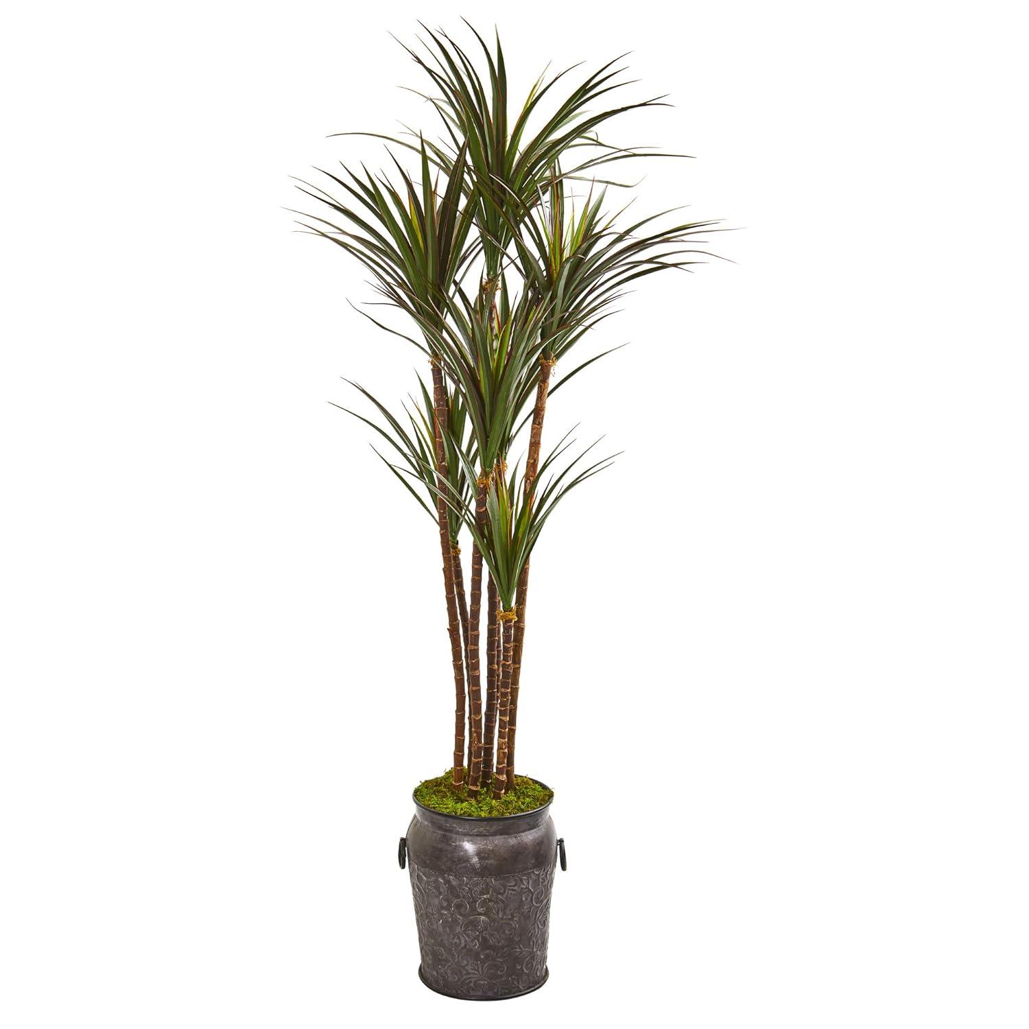 Nearly Natural 6ft. Giant Yucca Artificial Tree in Decorative Planter UV Resistant (Indoor/Outdoor)