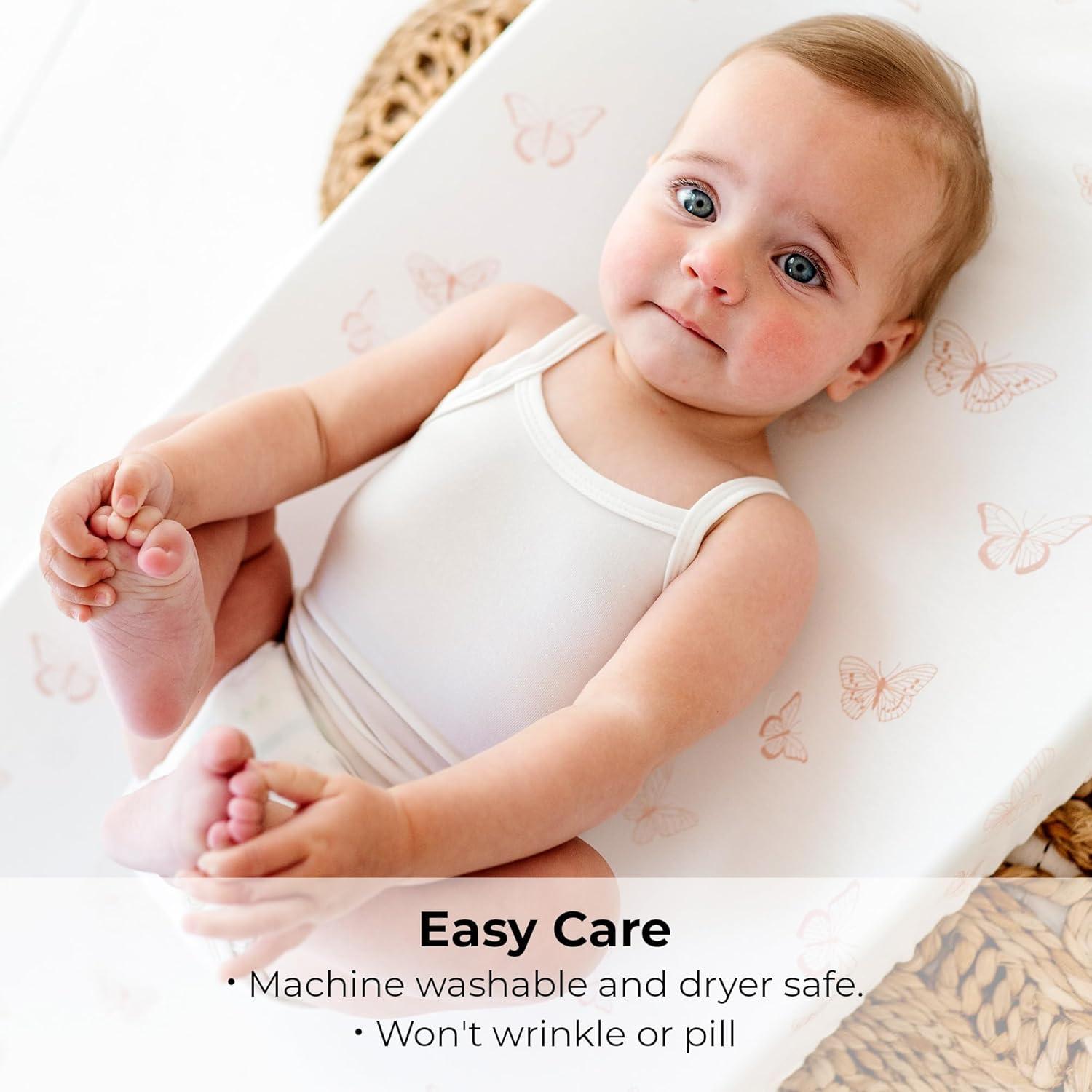 Ely's & Co. Baby Fitted Bassinet Sheet  100% Combed Jersey Cotton Pink for Baby Girl 2 Pack