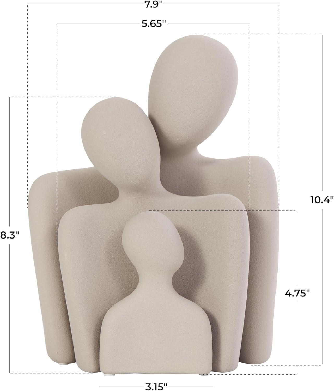 Brayden Studio® Buncie Ceramic Nesting Family People Decorative Cream Sculpture Set