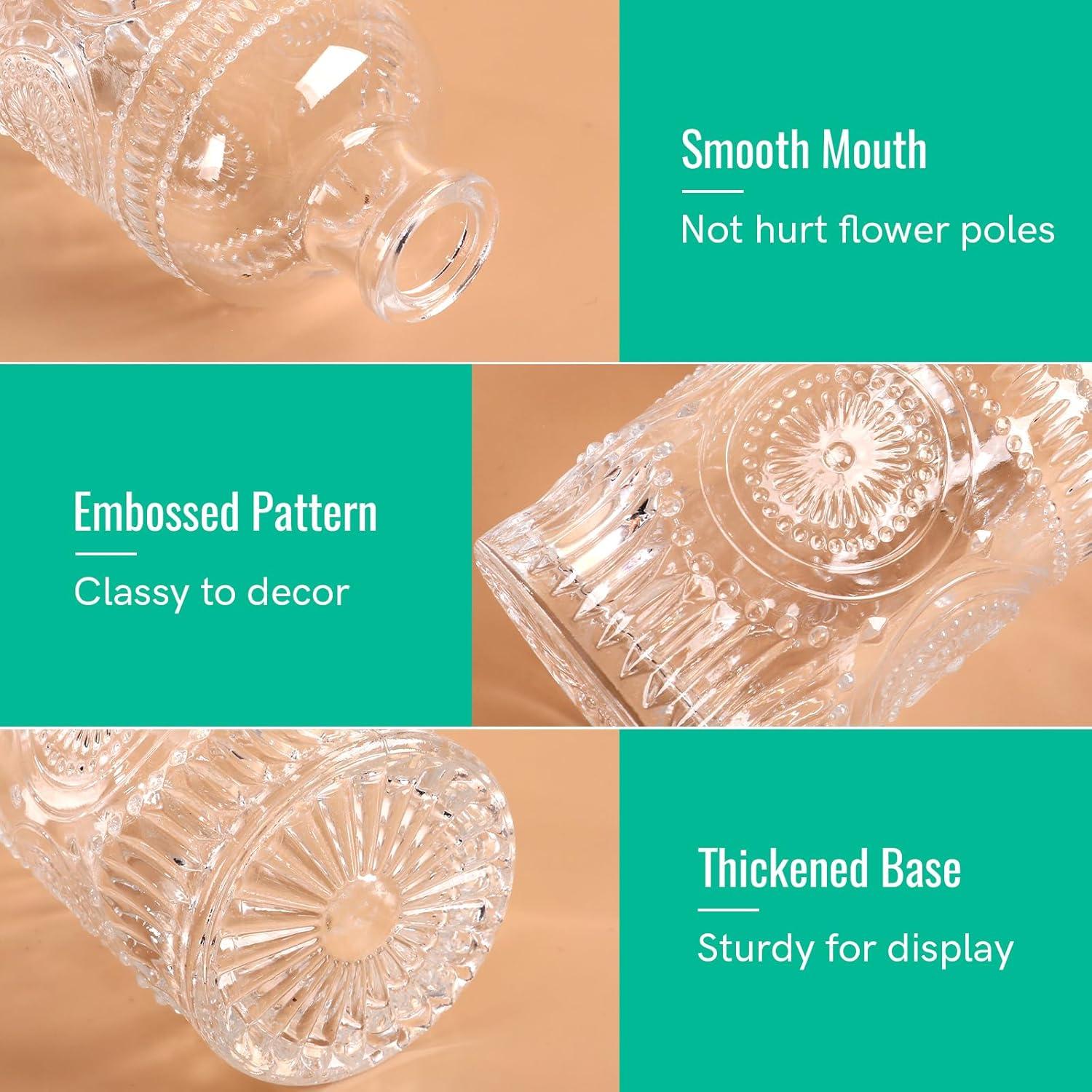 Bud Vases Set of 12, Small Glass Vases for Centerpieces, Small Flower Vases for Centerpieces, Vintage Mini Vase, Clear Bud Vase for Wedding Table Decor