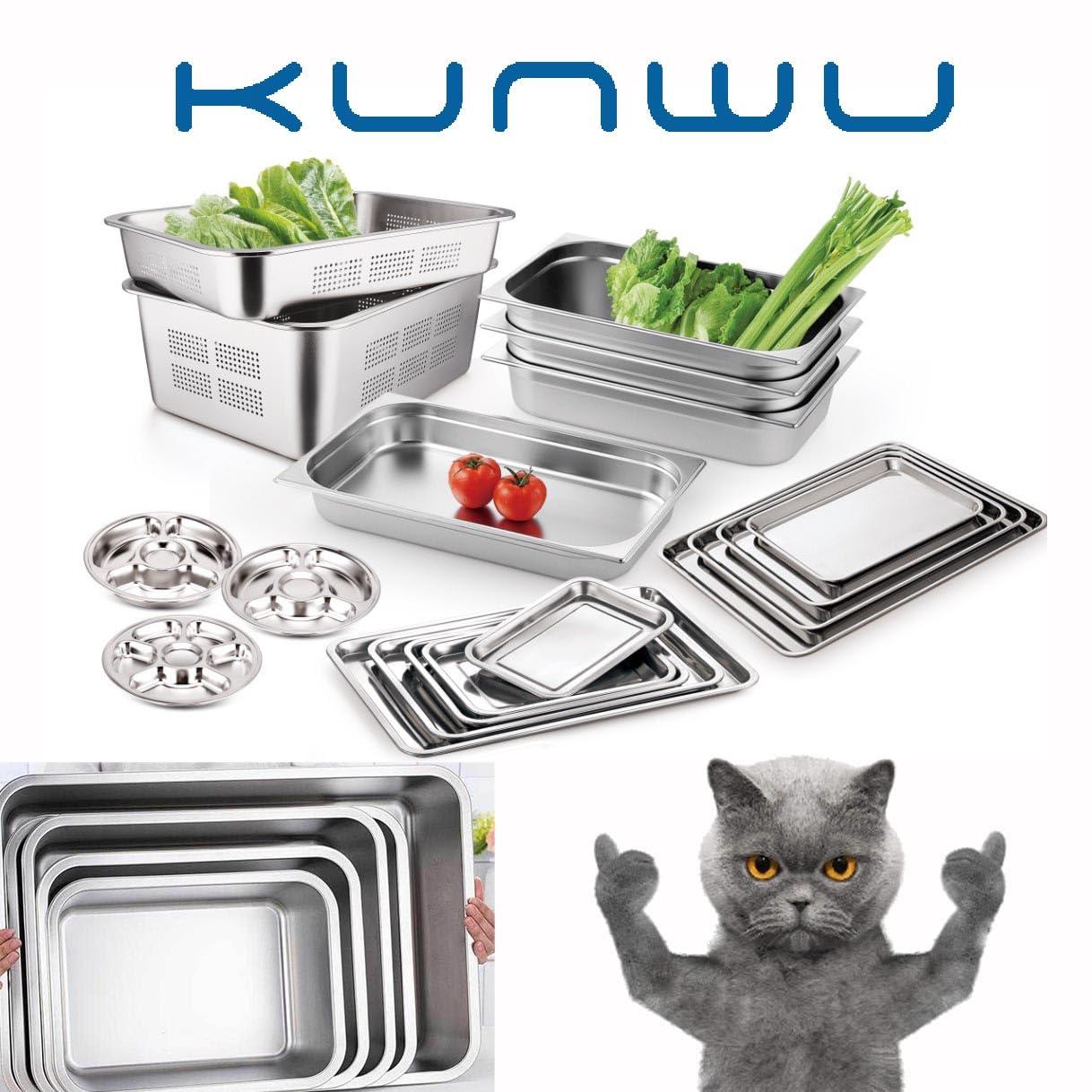 KUNWU Stainless Steel Semi-closed Cat Litter Box 24"x 16"x 12" with Enclosure Lid, Scoop and Step, Easy Clean, Never Absorbs Odor