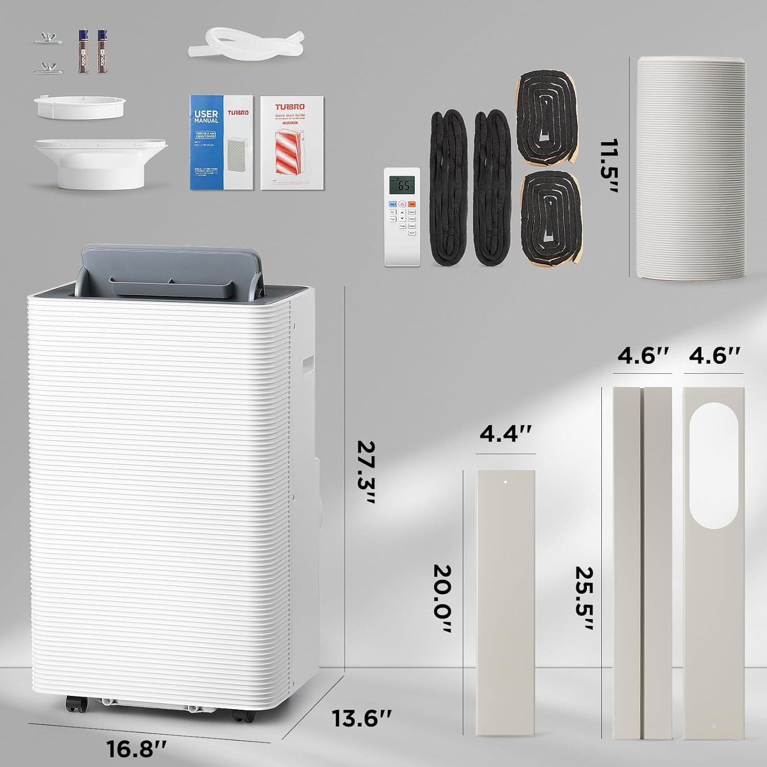 White Portable Air Conditioner and Heater with Remote and WiFi