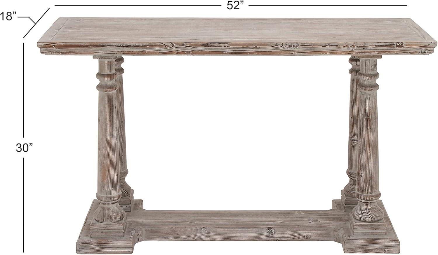 Wood Console Table Light Brown - Olivia & May: Rustic Fixed Shelf, Indoor Use