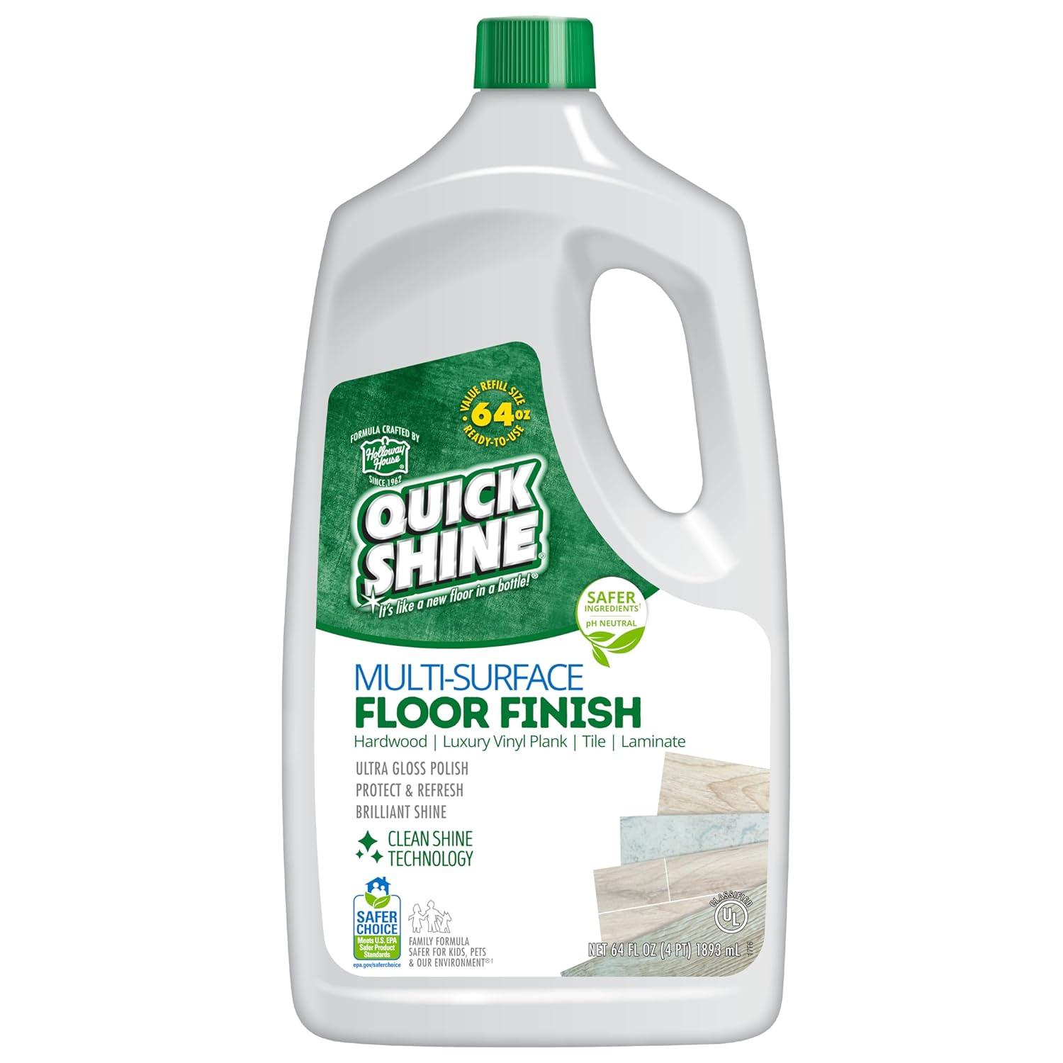 Quick Shine Multi-Surface Floor Finish & Polish, PFAS-Free Formula, 64 fl oz
