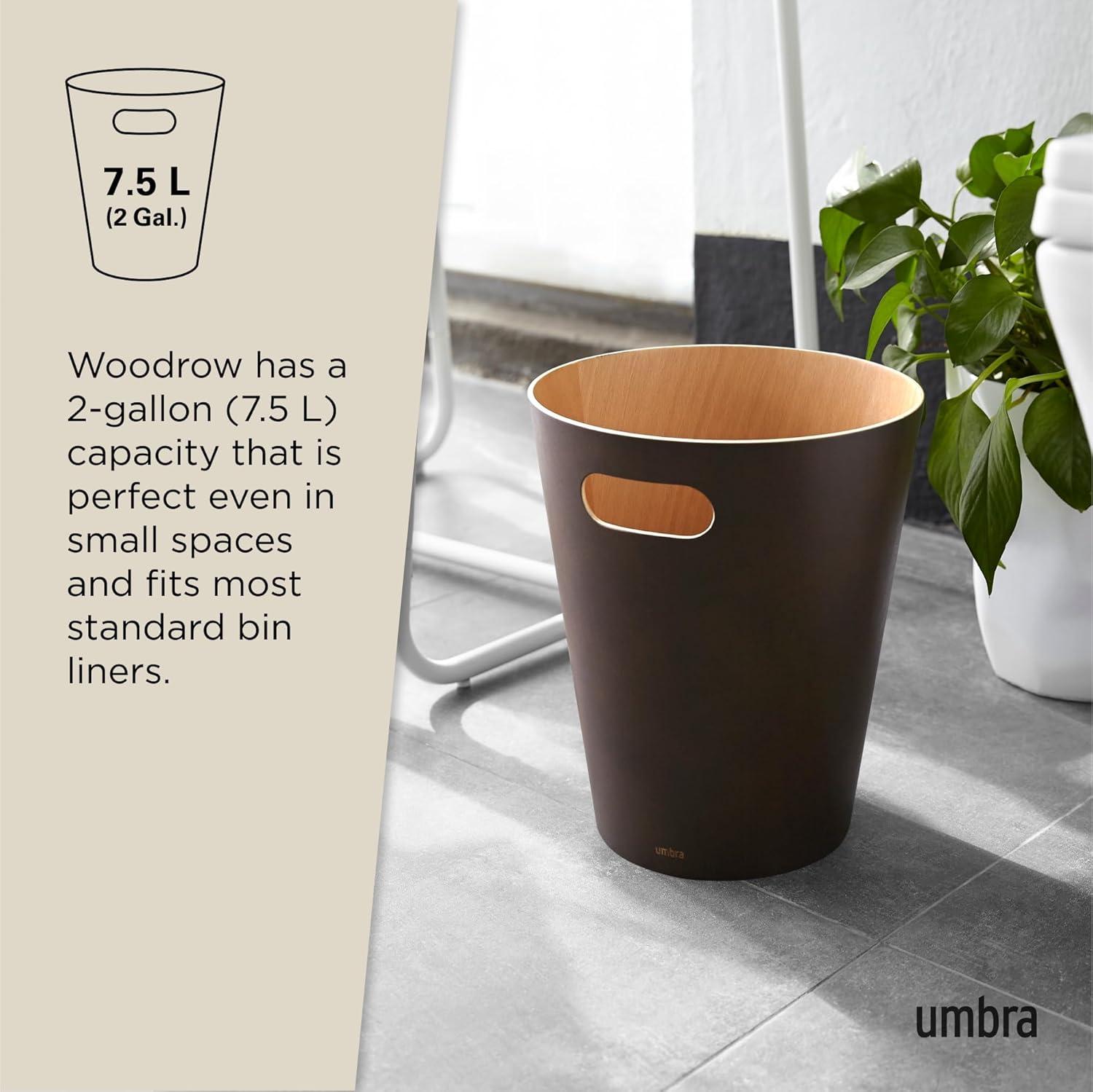 Umbra Woodrow Manufactured Wood Open Waste Basket - 2.25 Gallons