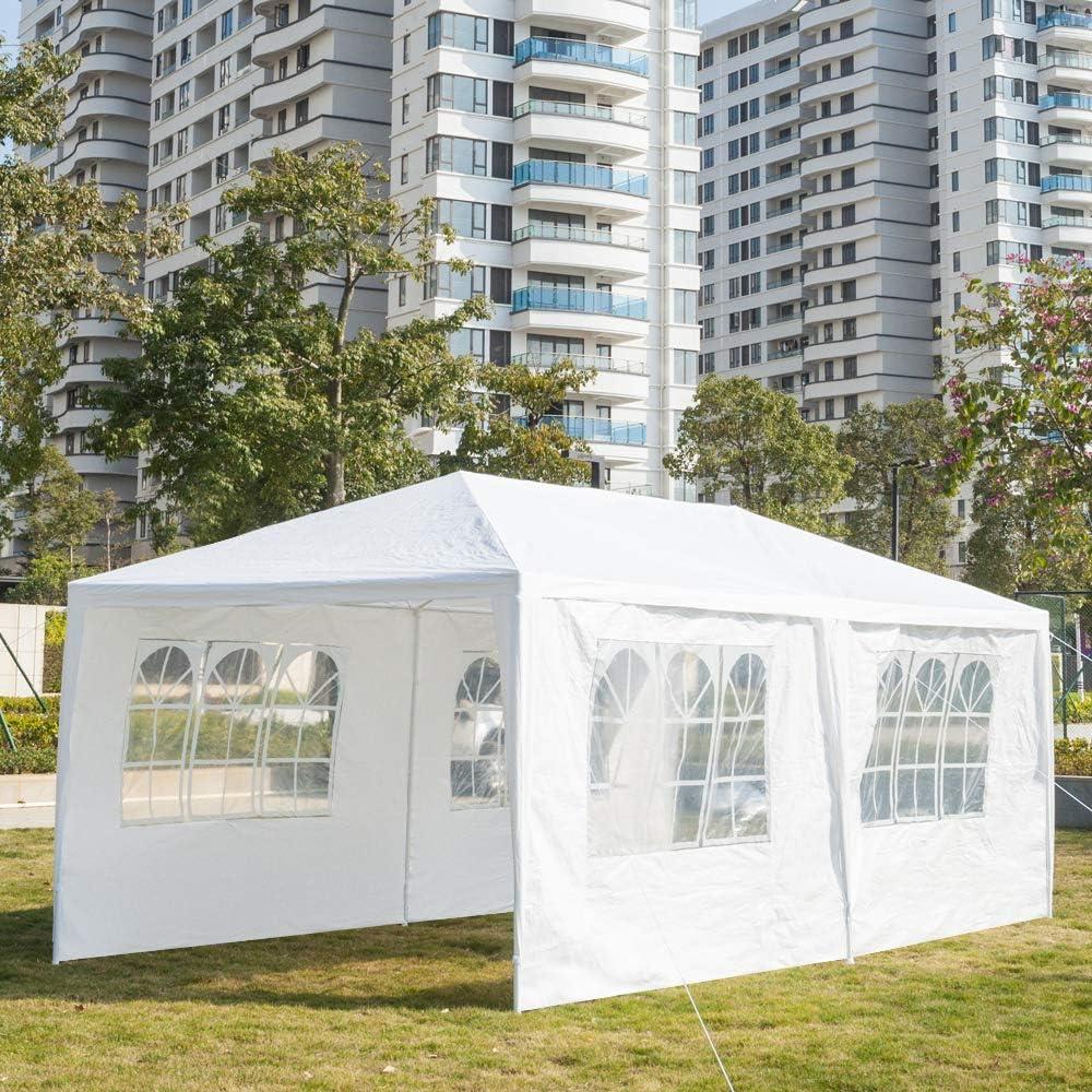 Canddidliike 10' x 20' Waterproof Outdoor Pavilion Tent with 4 Removable Walls, Heavy duty White Canopy