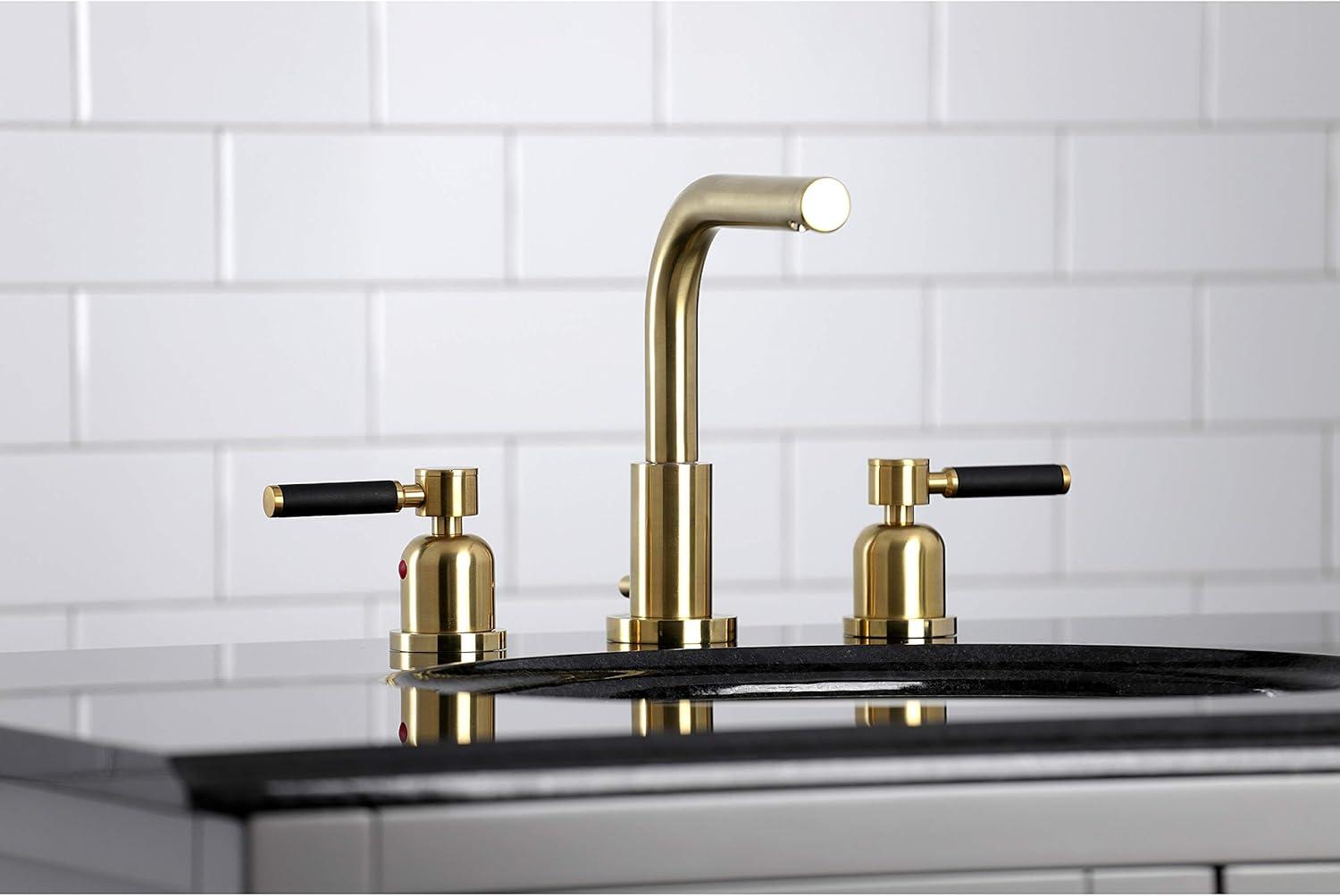 Kingston Brass Kingston Brass Kaiser Two-Handle 3-Hole Deck Mount Widespread Bathroom Faucet with Brass Pop-Up Drain FSC8955DL
