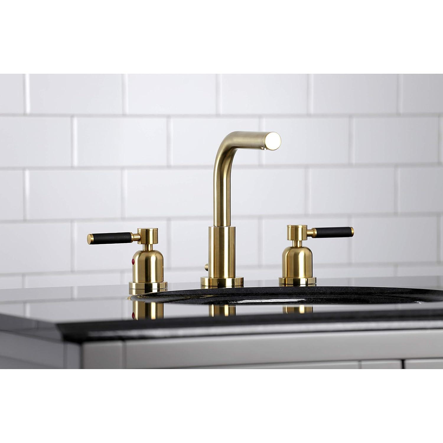 Kingston Brass Kingston Brass Kaiser Two-Handle 3-Hole Deck Mount Widespread Bathroom Faucet with Brass Pop-Up Drain FSC8955DL