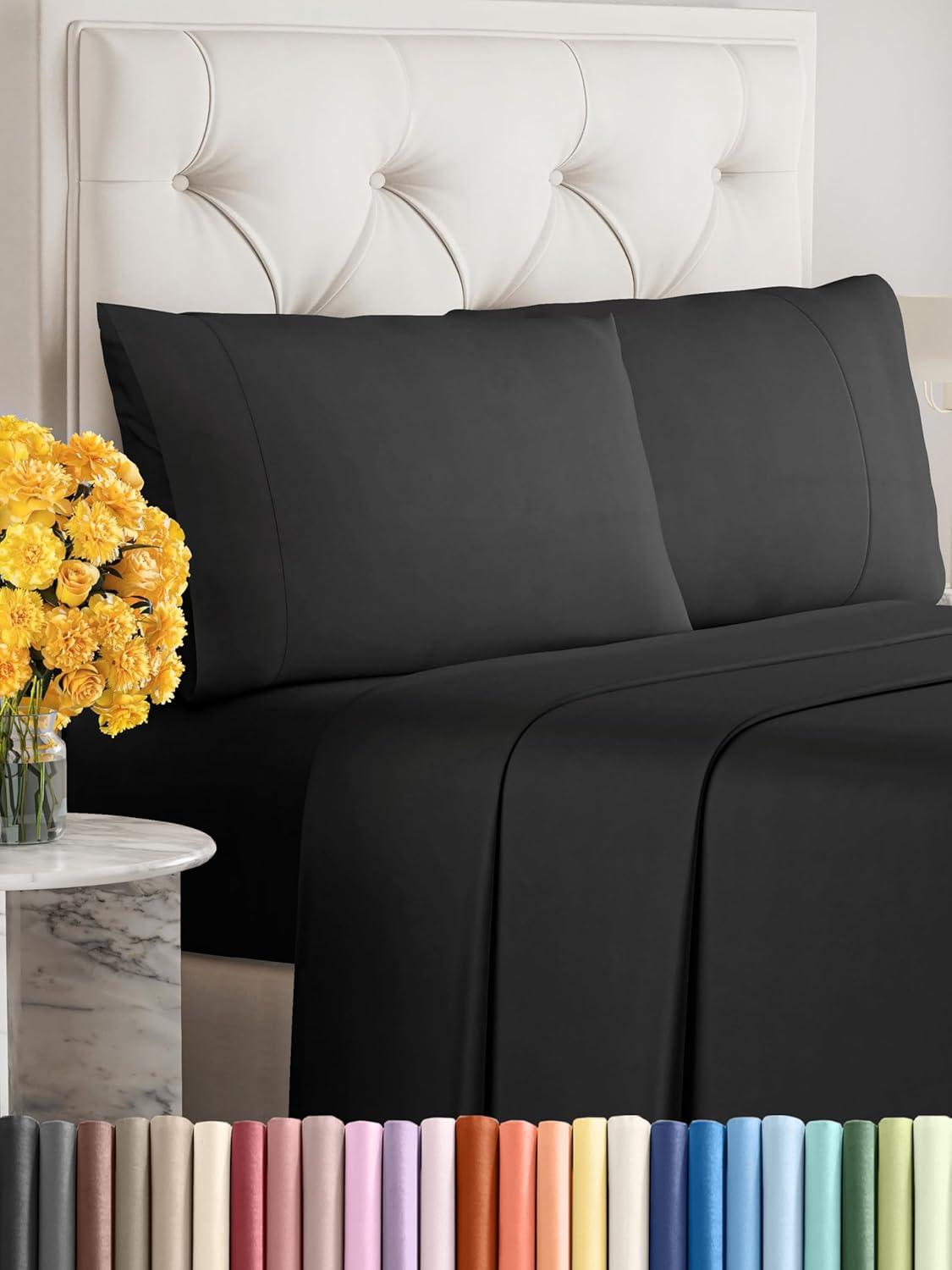 Black Queen Deep Pocket Microfiber 4-Piece Sheet Set