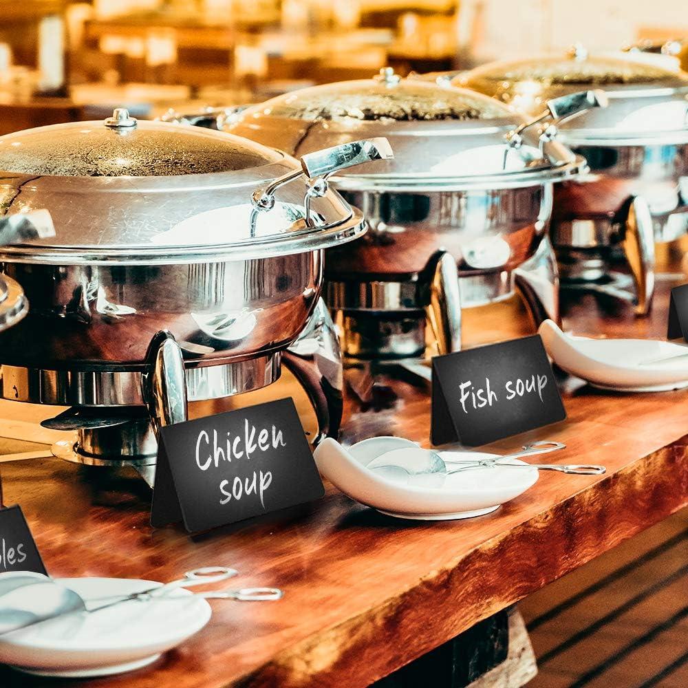 10 Pack Mini Chalkboard Table Tent Signs 4x3 – Reusable Food Labels for Buffet Party & Wedding – Plastic Display Chalk Board Tags for Catering & Event Displays