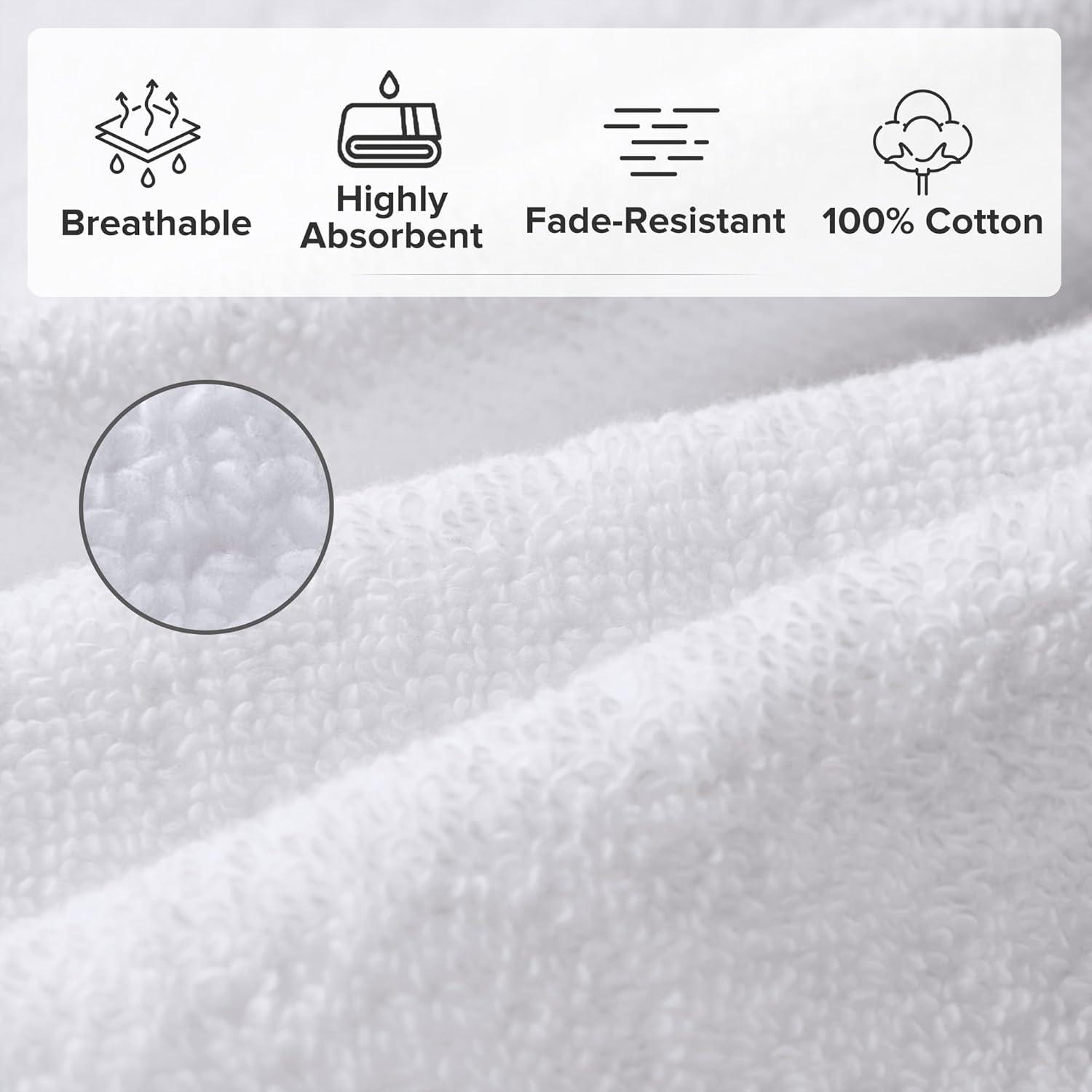 Ixir 4 Pieces Bath Towel Set for Bathroom, Turkish Towels 100% Cotton 27x54 in Extra Large Bath Towels 4-Pack, Bathroom Shower Towels, White