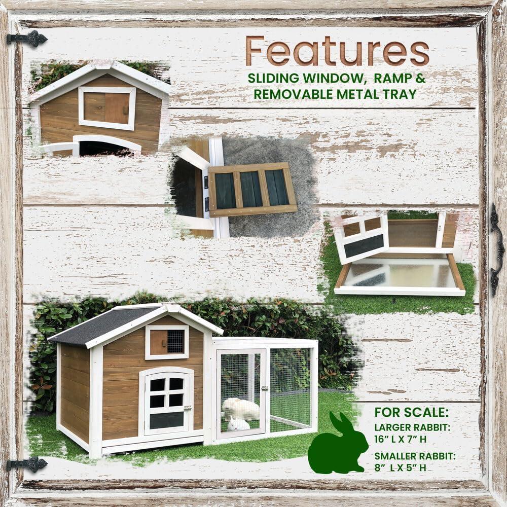 Hanover Outdoor Wooden Bird Cage with 3 Resting Bars, Ladder, Waterproof Roof and Removable Tray, 2.9 Ft. x 2.1 Ft. x 5.8 Ft.