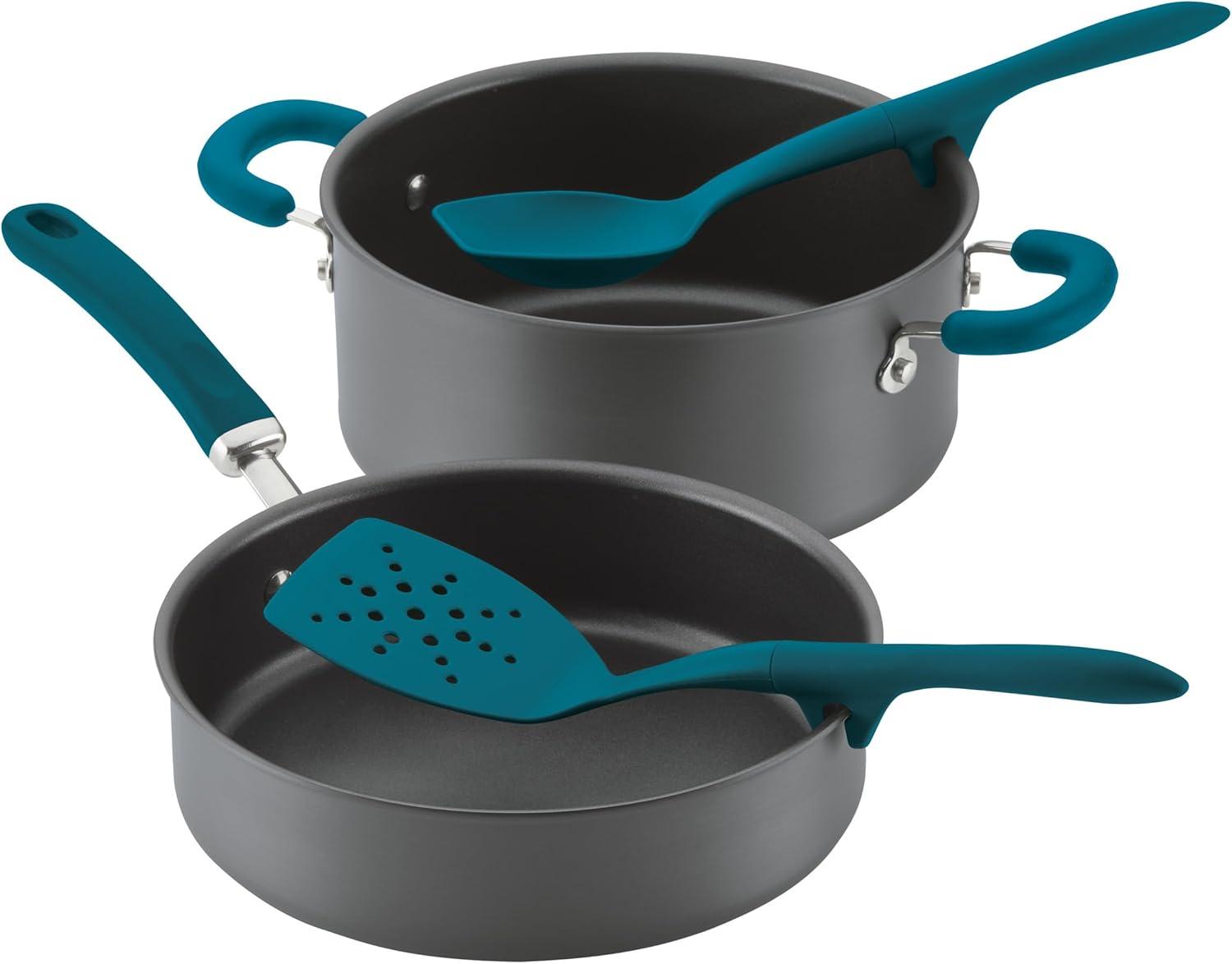 Rachael Ray Lazy Tool 6 Piece Kitchen Utensils Set, Nylon, Teal