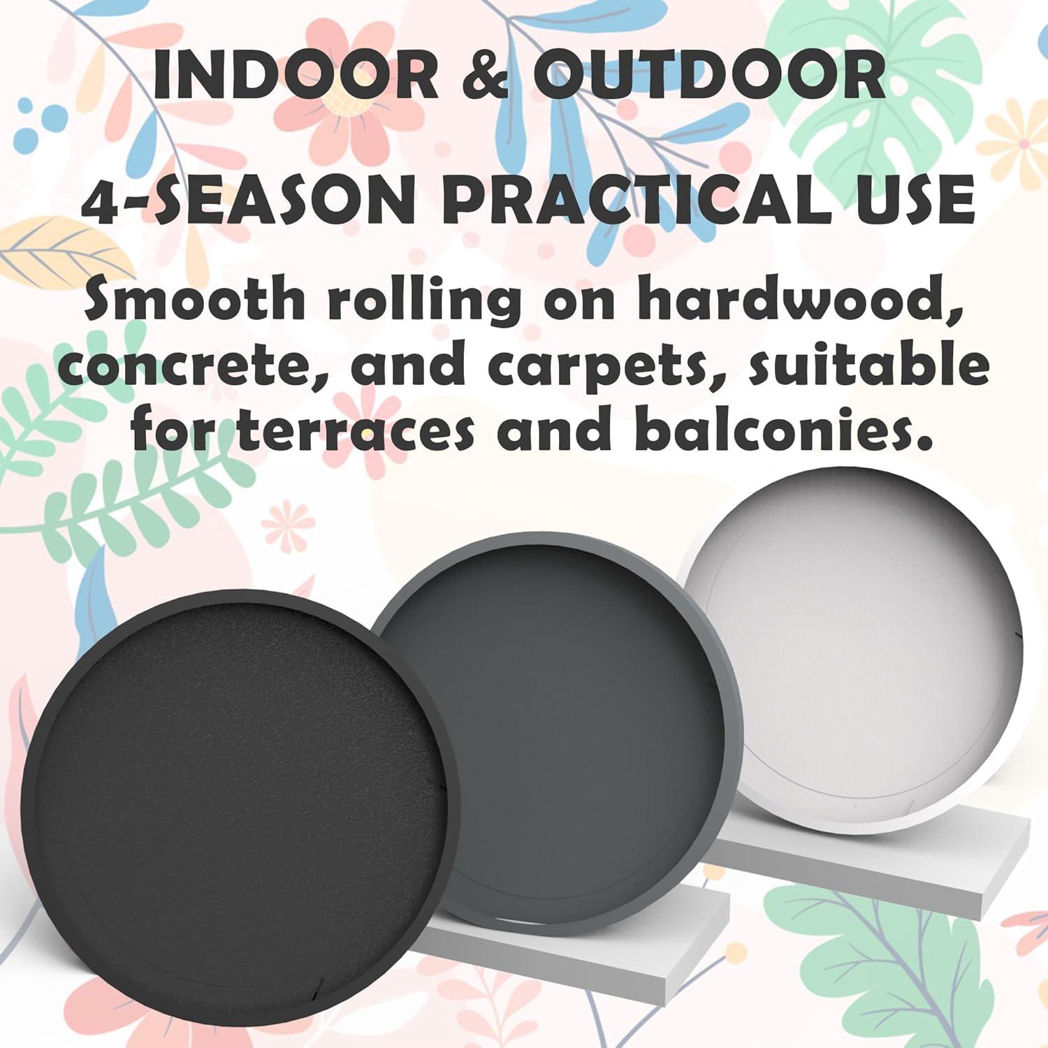 2 Pack of 14 Inch Heavy Duty Plant Caddy with Wheels,Rolling Plant Stand Pot Trolley,Wheeled Planter Saucer Tray,Potted Flower Mover Dolly with Casters Round Coaster for Indoor Outdoor