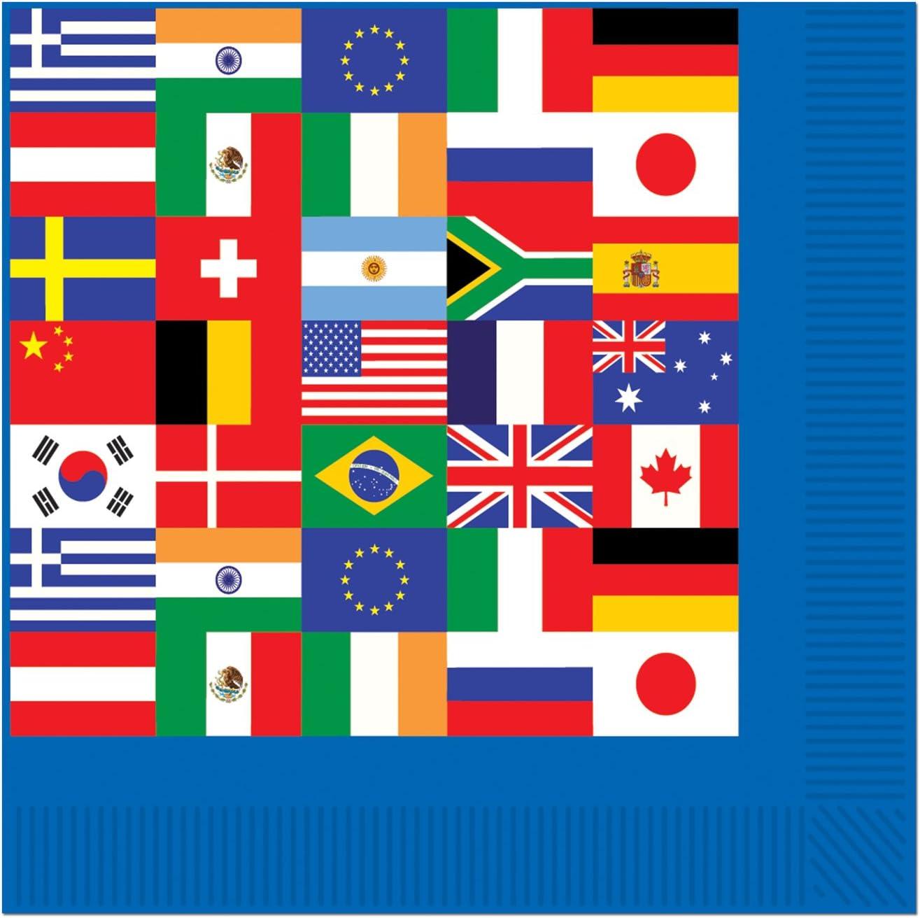 Beistle International Flag Luncheon Napkins
