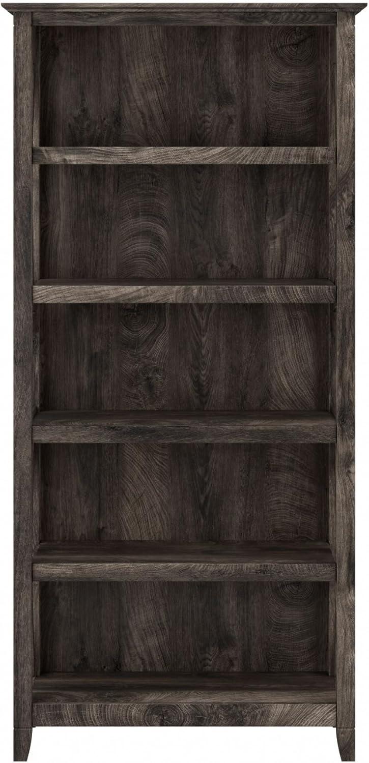 Bush Furniture Key West Tall 5 Shelf Bookcase, Dark Gray Hickory