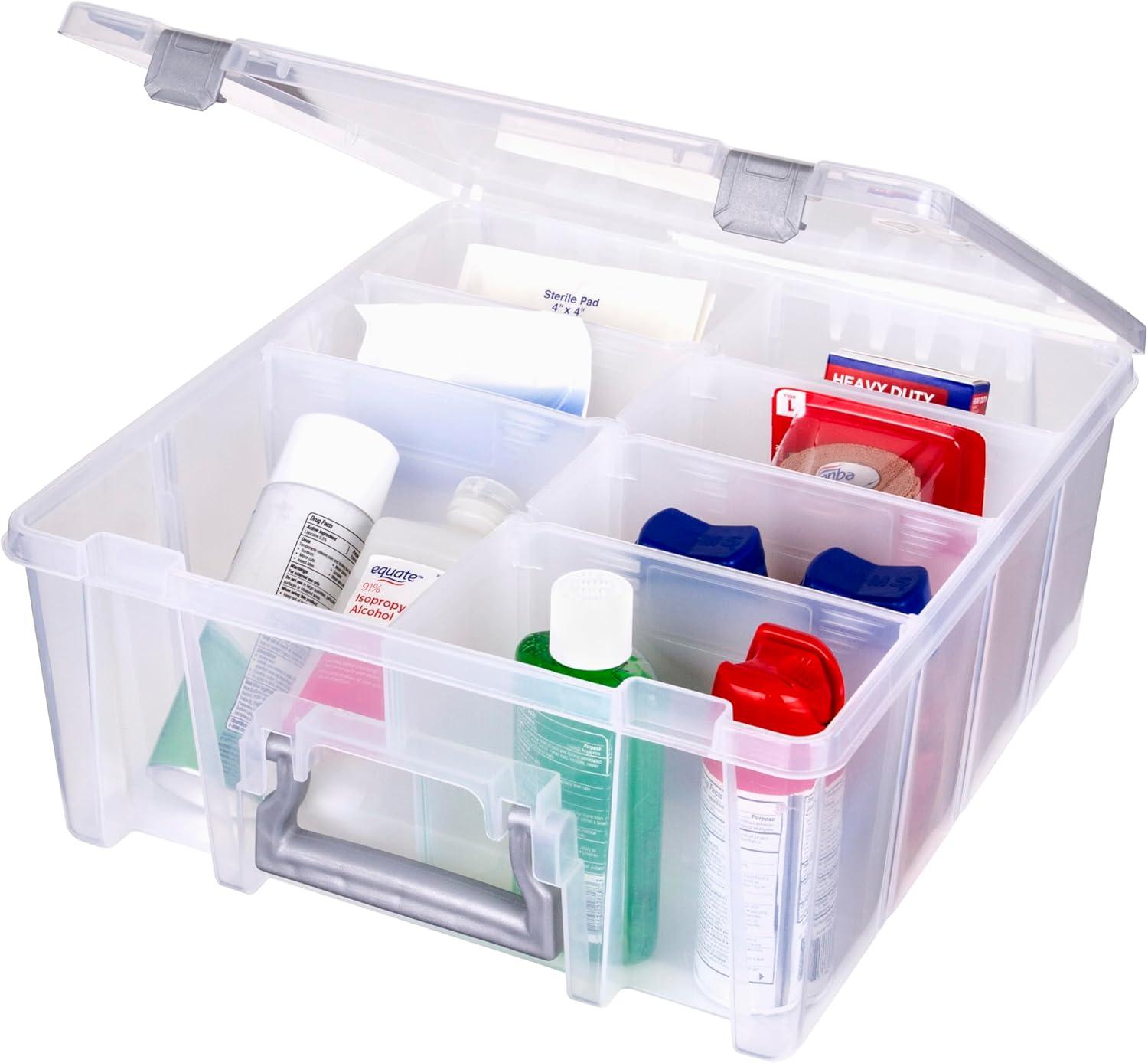 Clear Plastic Stackable Storage Box with Dividers