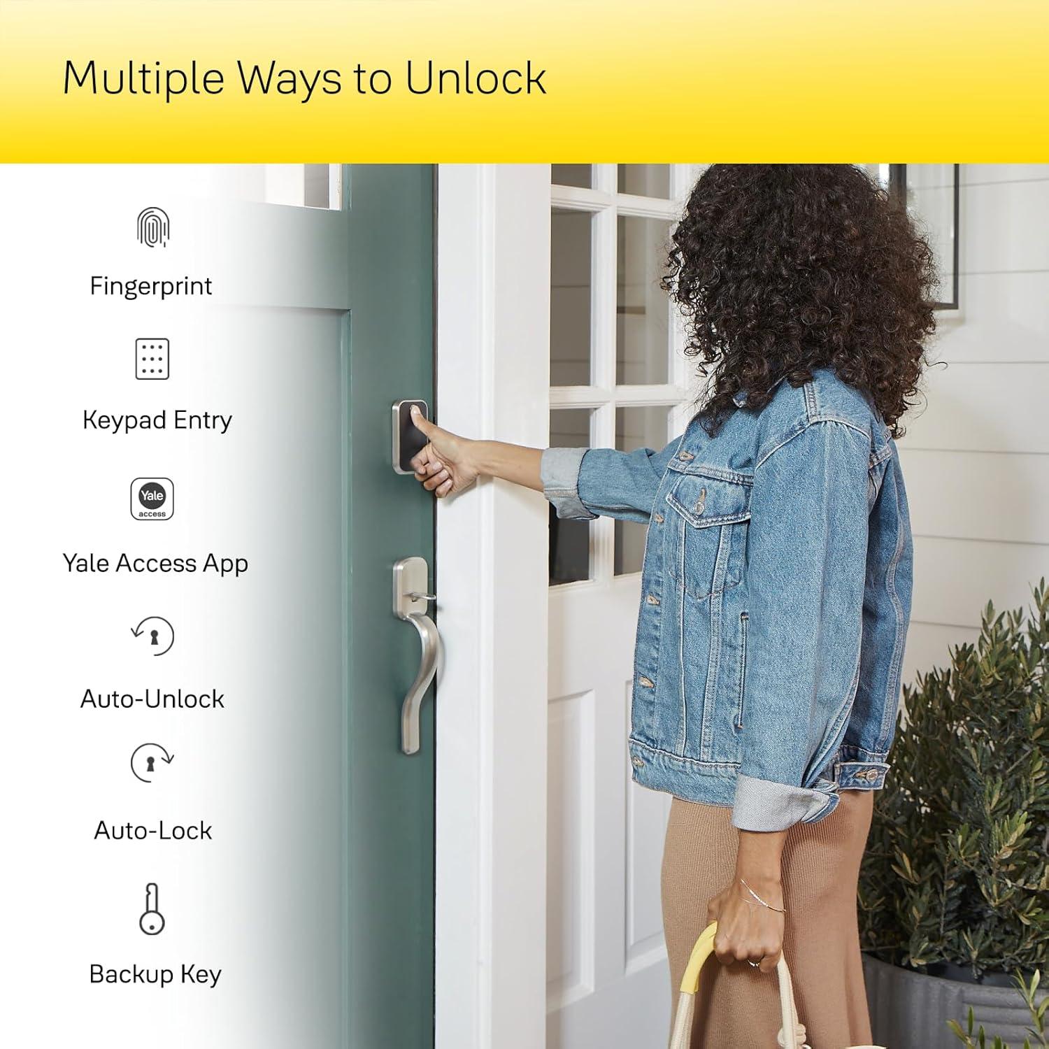 Satin Nickel Wi-Fi Electronic Deadbolt with Touchscreen Keypad