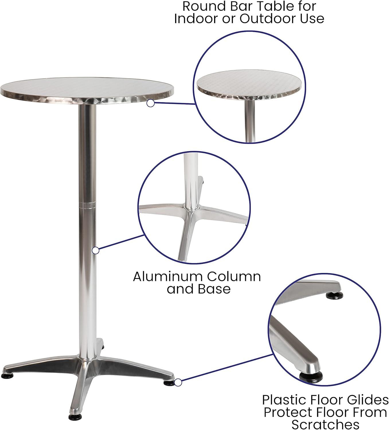 Flash Furniture 23.5" Round Aluminum Indoor-Outdoor Bar Height Table