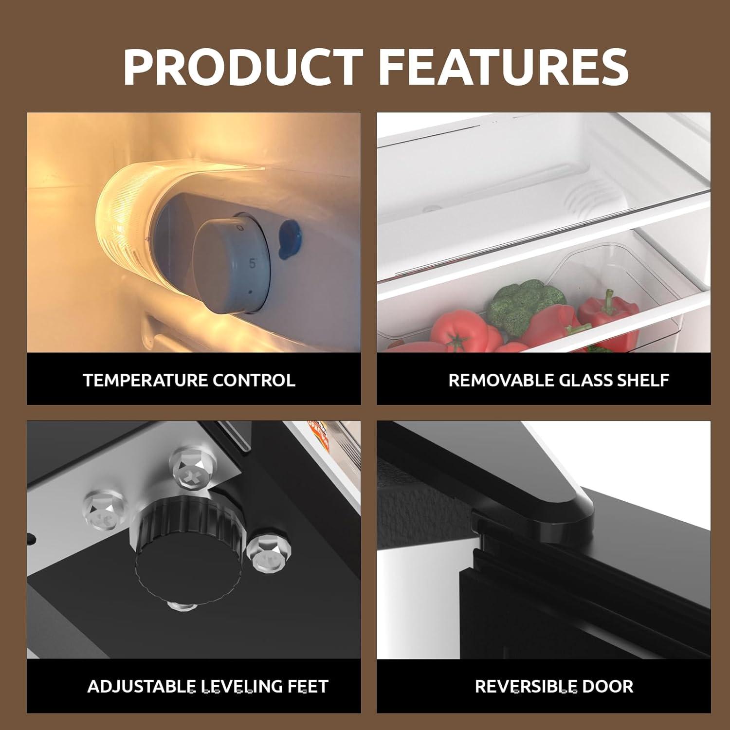 BANGSON BANGSON 3.2 CU.FT, 2 Door Small Refrigerator with Freezer US-BSR-201