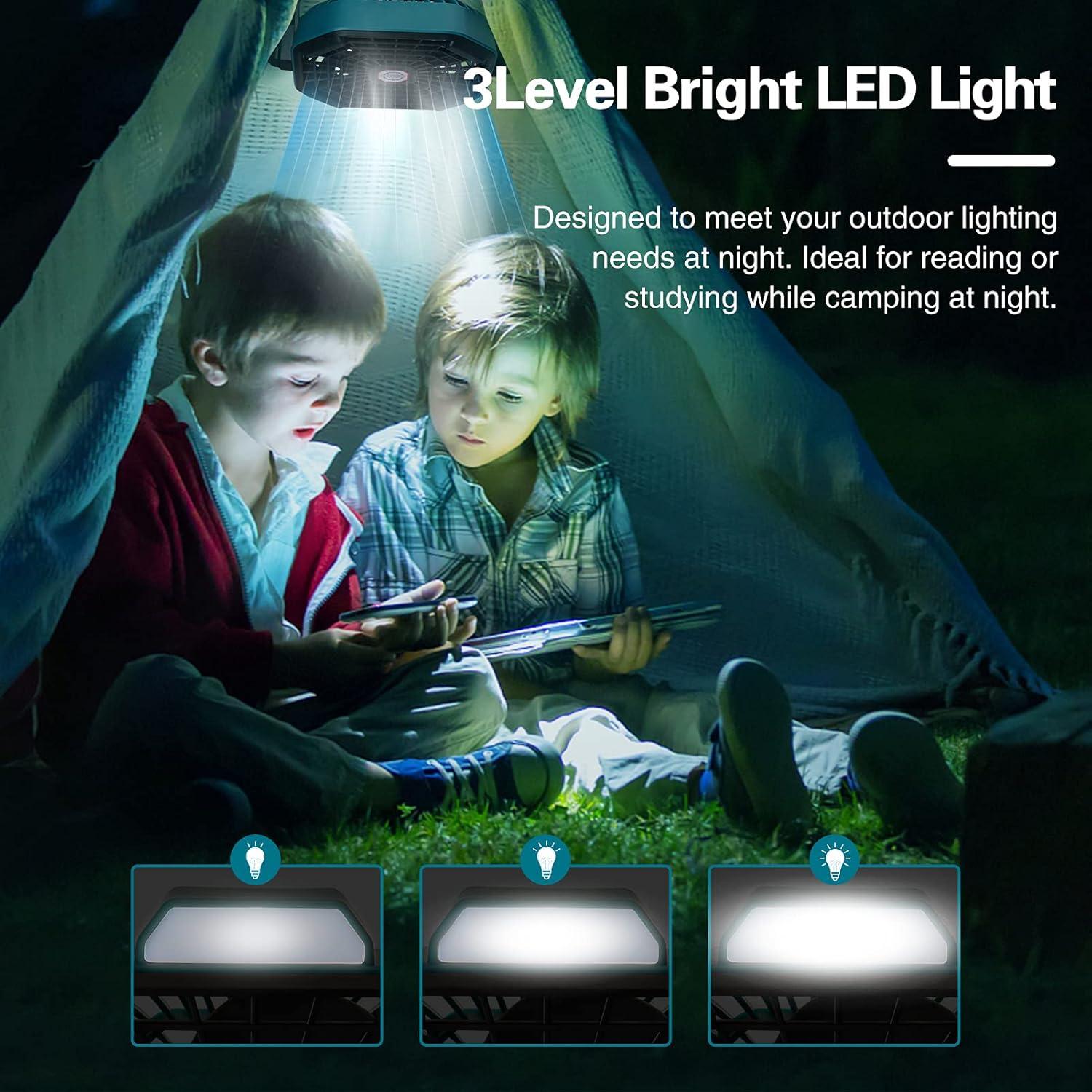 CONBOLA Portable Fan Rechargeable, 20400mAh Cordless Battery Powered Fan with LED Lantern, USB C Battery Operated for Travel Bedroom Home Camping Tent Office Beach Desk Fishing Table