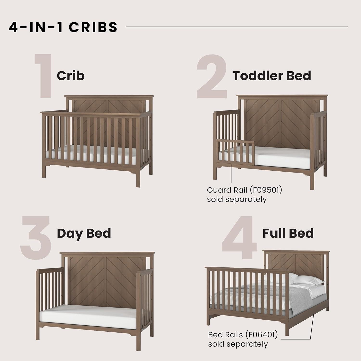 Child Craft Forever Eclectic Hampton Flat Top 4-in-1 Convertible Crib