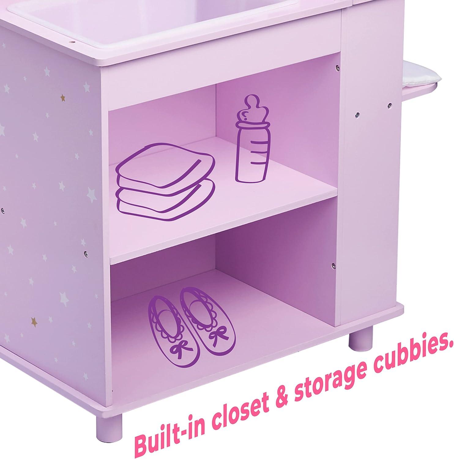 Teamson Kids Olivia's Little World Wooden Doll Changing Station