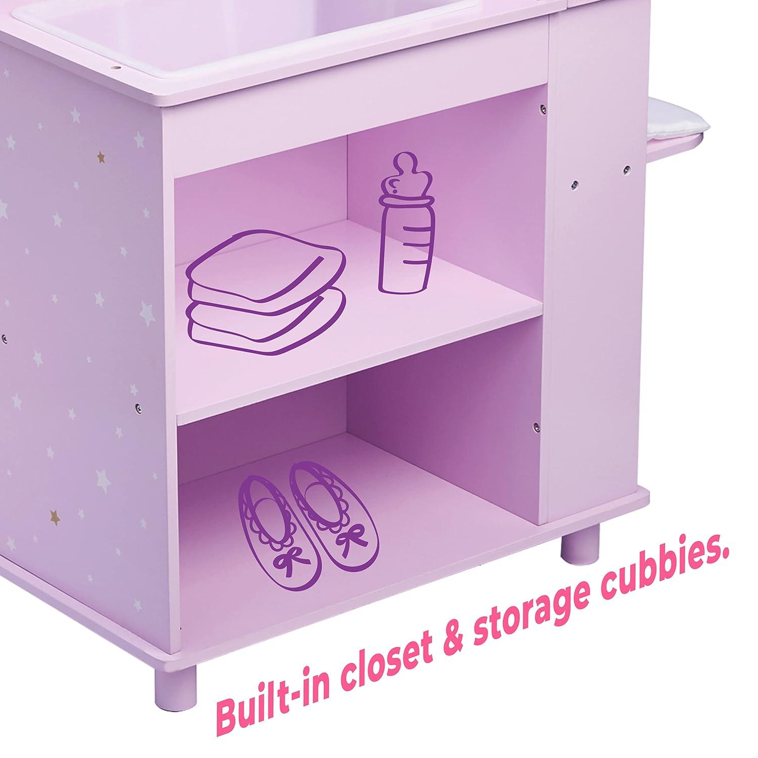 Teamson Kids Olivia's Little World Wooden Doll Changing Station