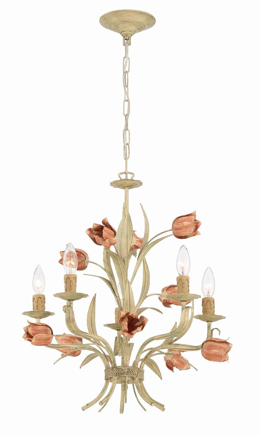 Crystorama Lighting Southport 5 - Light Chandelier in Sage Rose