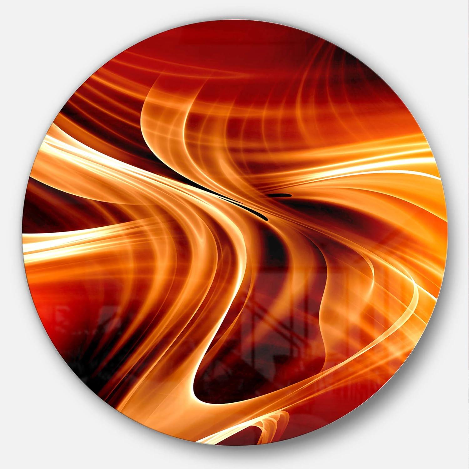 Design Art " 'Orange Abstract Warm Fractal Design' Graphic Art Print On Metal "