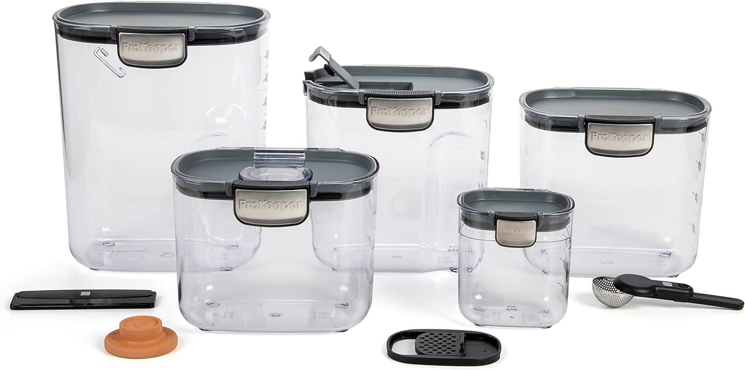 ProKeeper Plus 9-Piece Clear Plastic Airtight Baking Storage Set