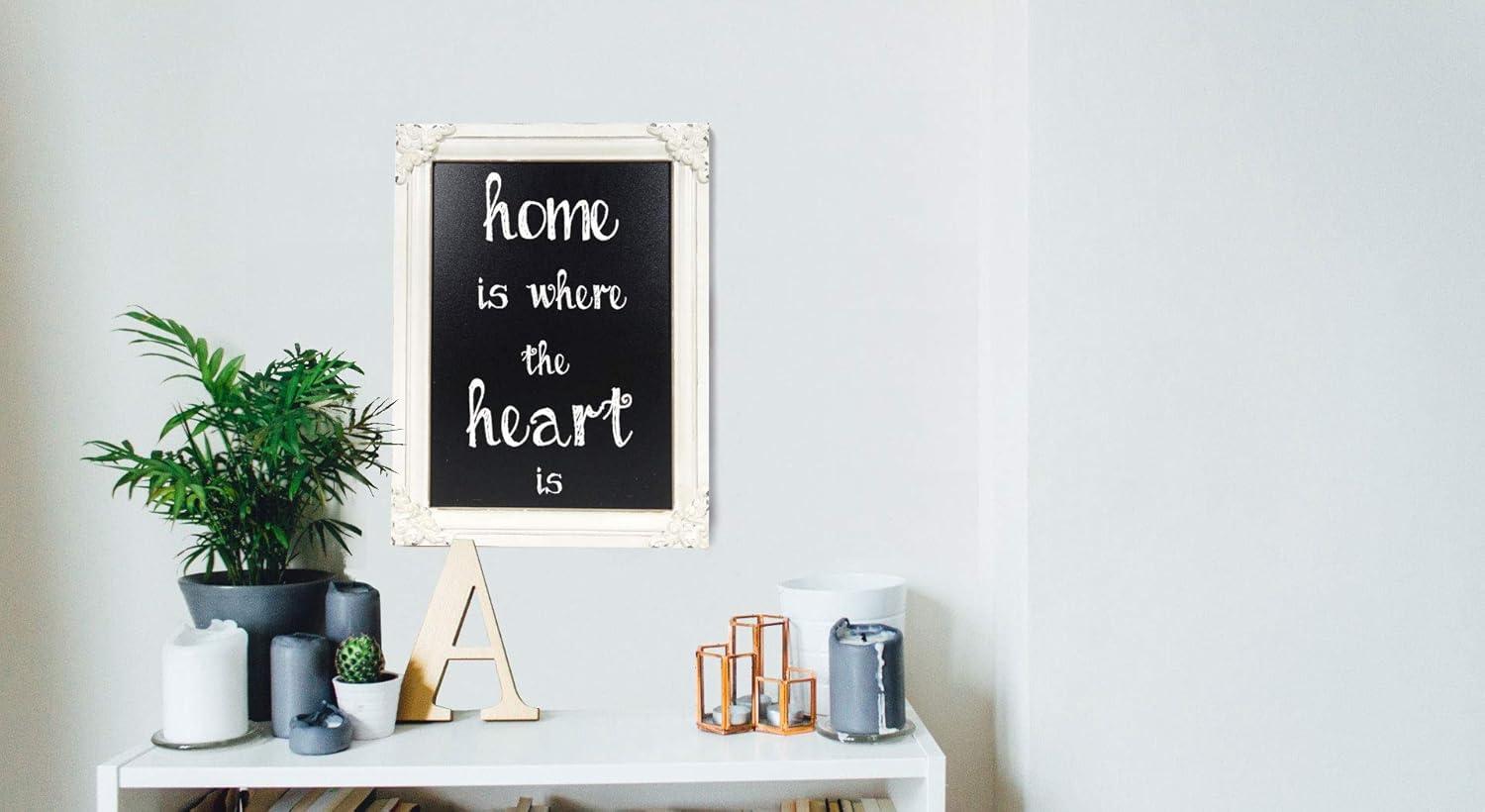 NIKKY HOME Decorative Chalk Board Farmhouse Kitchen Chalkboard Wall Sign Framed Hanging Display Non-Porous Easy to Clean 16" x 12" Rustic Blackboard for Weddings, Birthdays, Restaurant, Menu